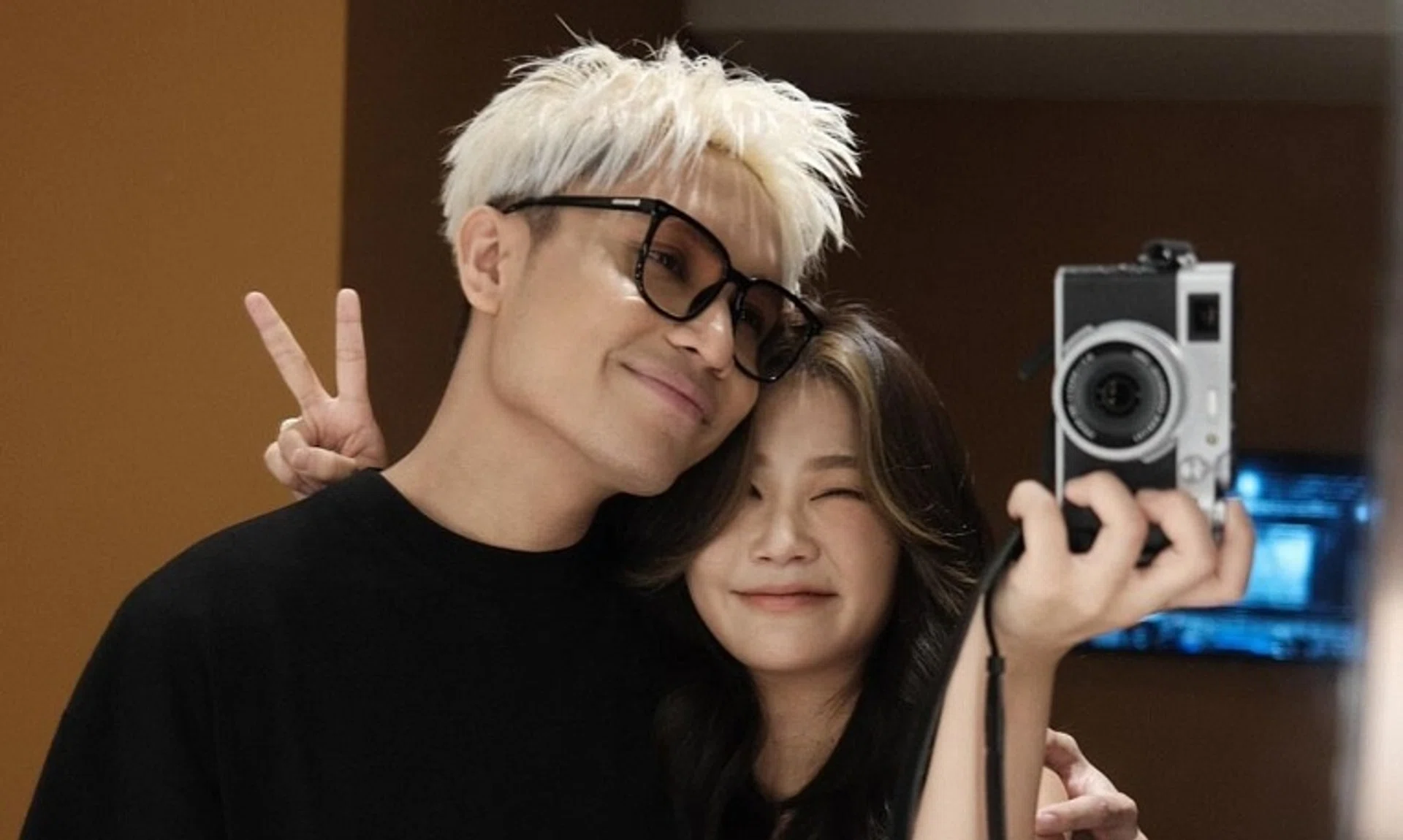 Malaysian singers and former couple Firdhaus and Diorlying Tan in 2023, prior to their breakup in October 2024.