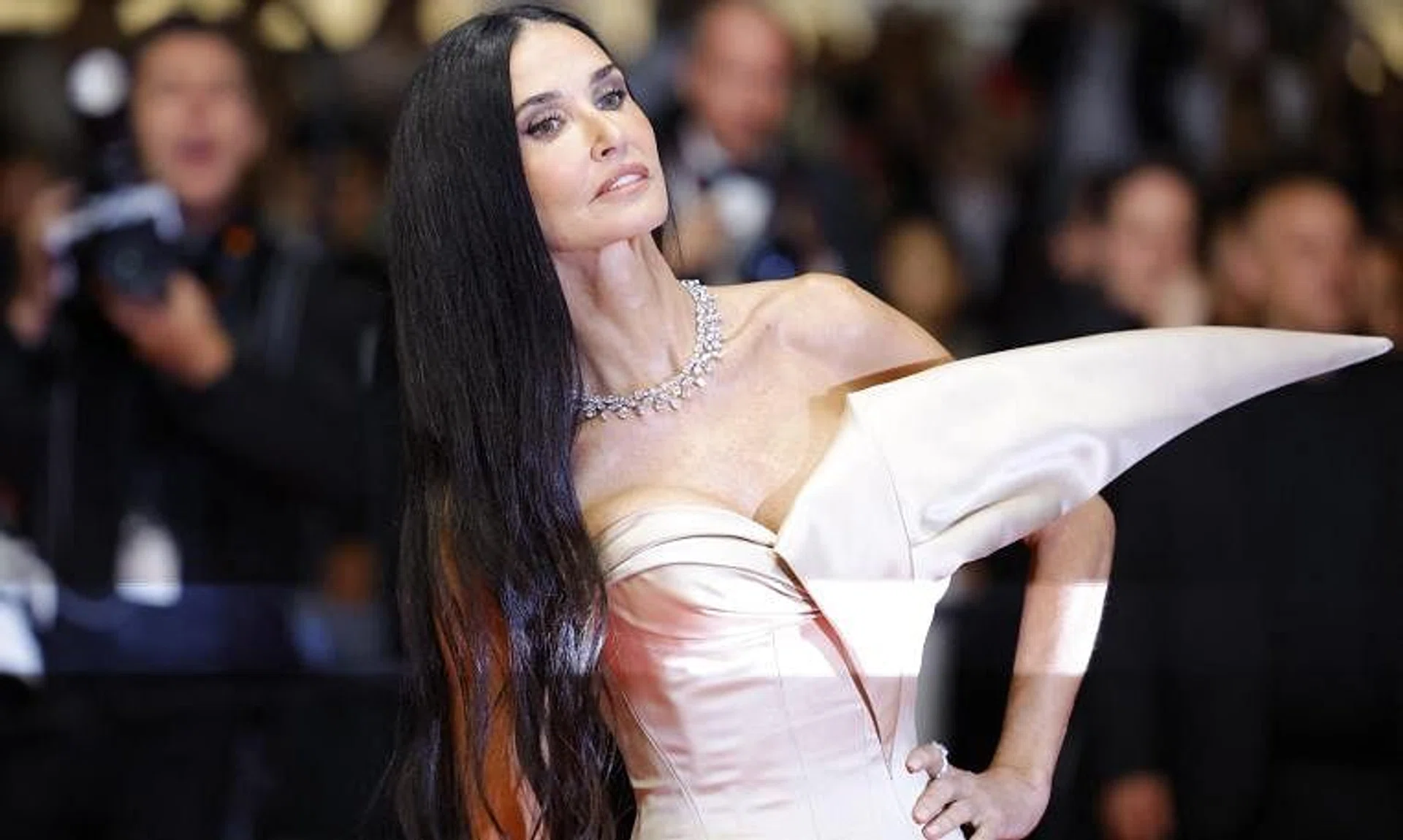 Actress Demi Moore says the vulnerability required for her role in The Substance was both demanding and exciting.