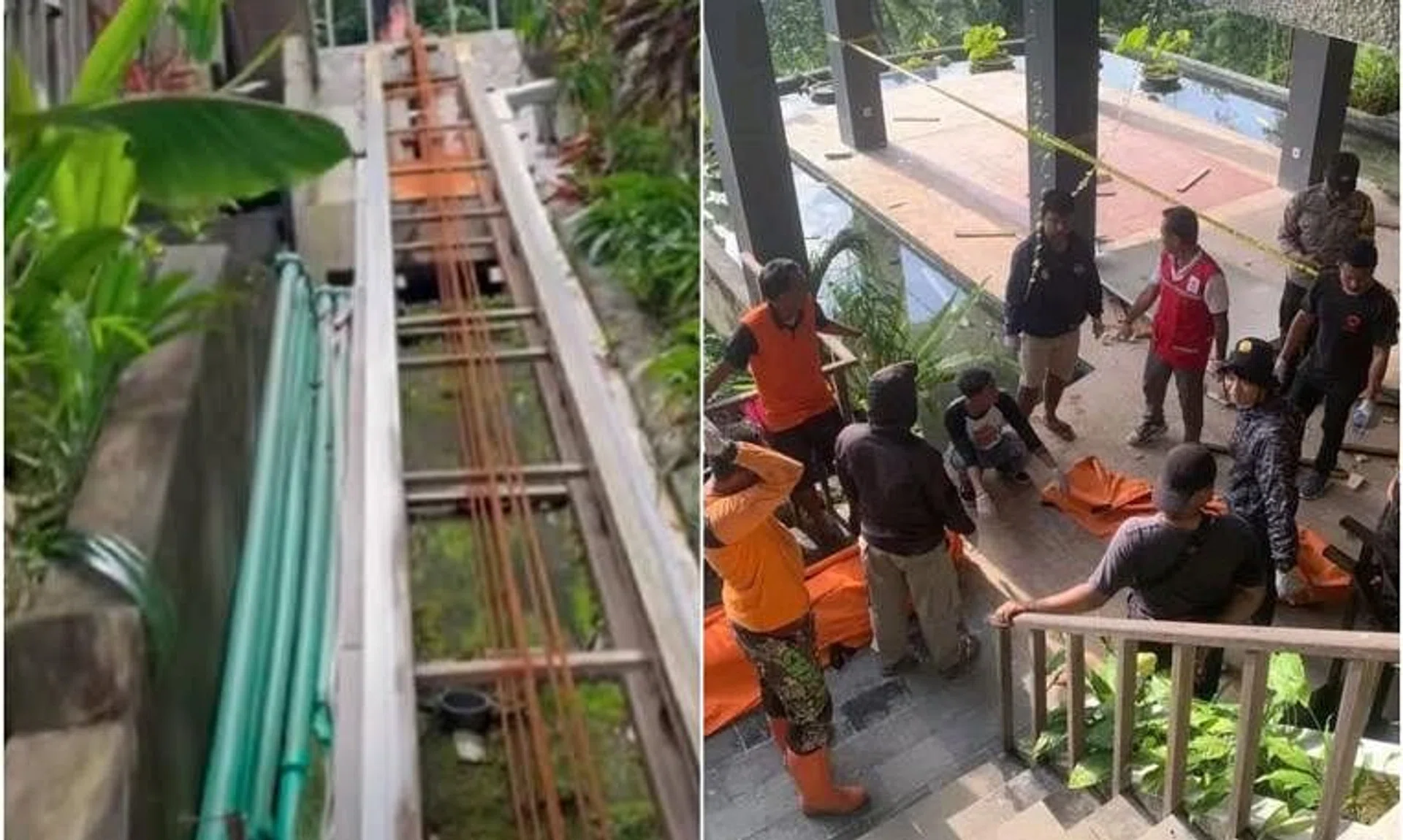 The workers were killed when the steel cable supporting the lift suddenly failed, plunging them 100m down a steep embankment.