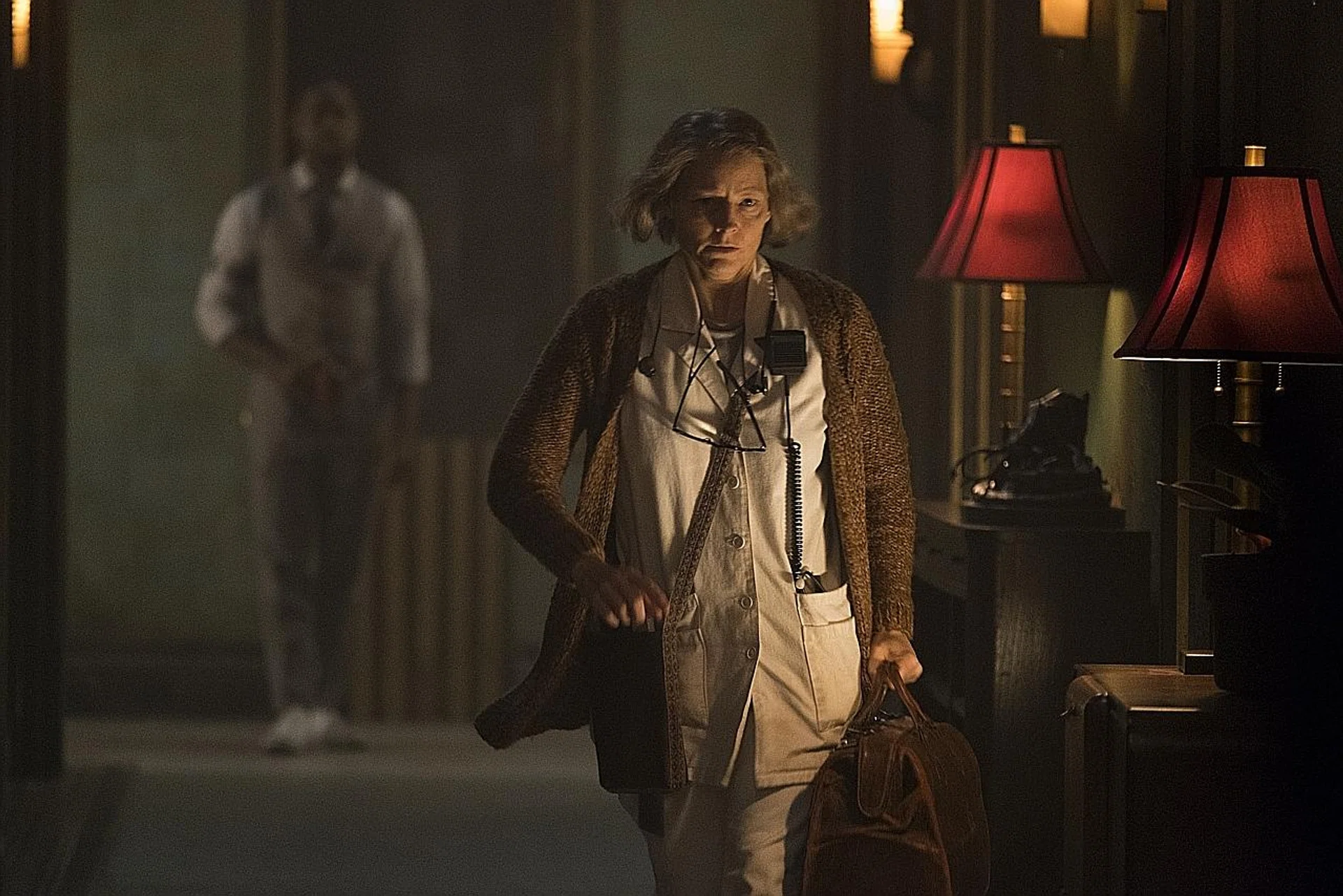 Jodie Foster plays a mysterious nurse (above) in the film Hotel Artemis. 