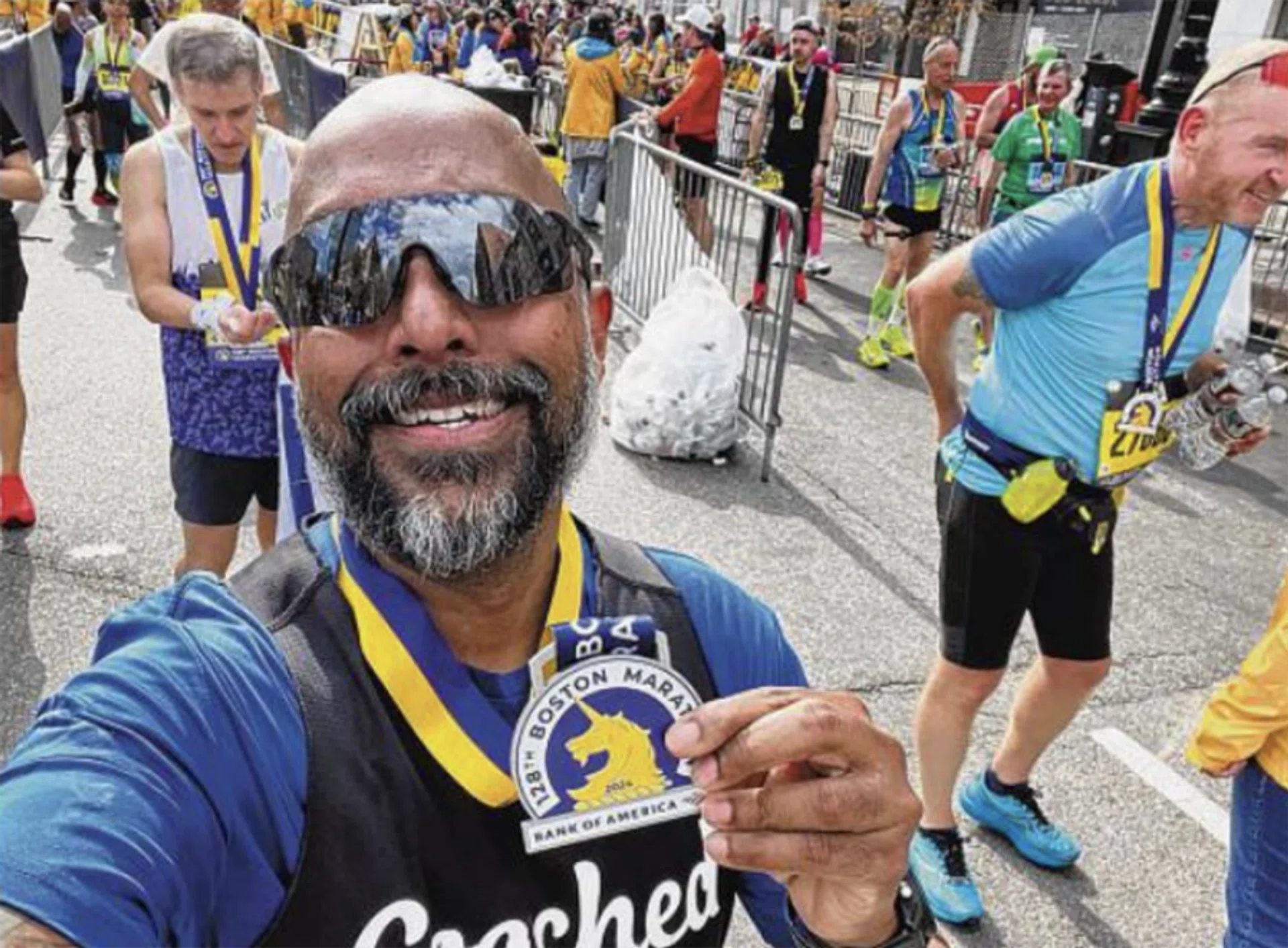 Singapore Ramesh Selvaraj, 47, completed the Boston Marathon in 4 hours and 30 minutes.
