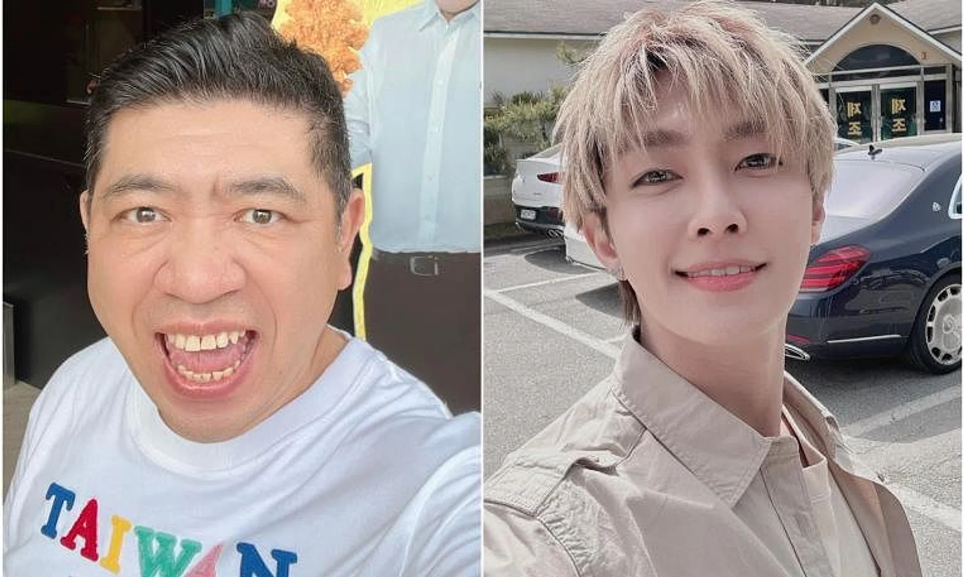 Taiwanese comedian Nono (left) and actor Aaron Yan.