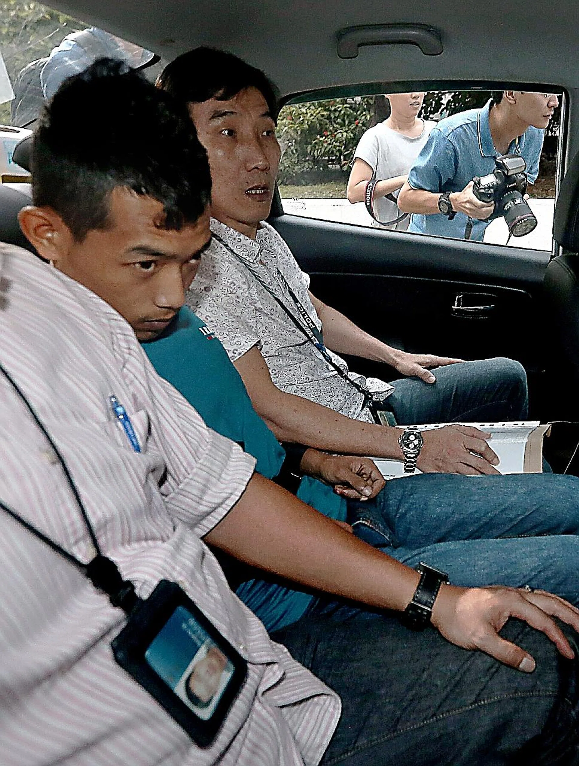 Cleaner Ahmad Muin Yaacob (above) is accused of brutally stabbing Madam Maimunah Awang with a pair of grass cutters and bludgeoning her on the head. 