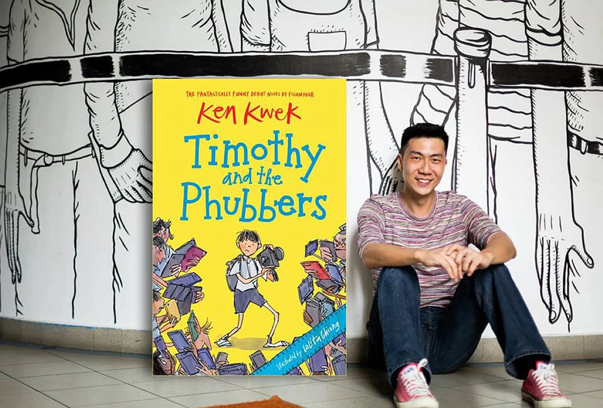 Writer Ken Kwek with his new book, Timothy And The Phubbers. 