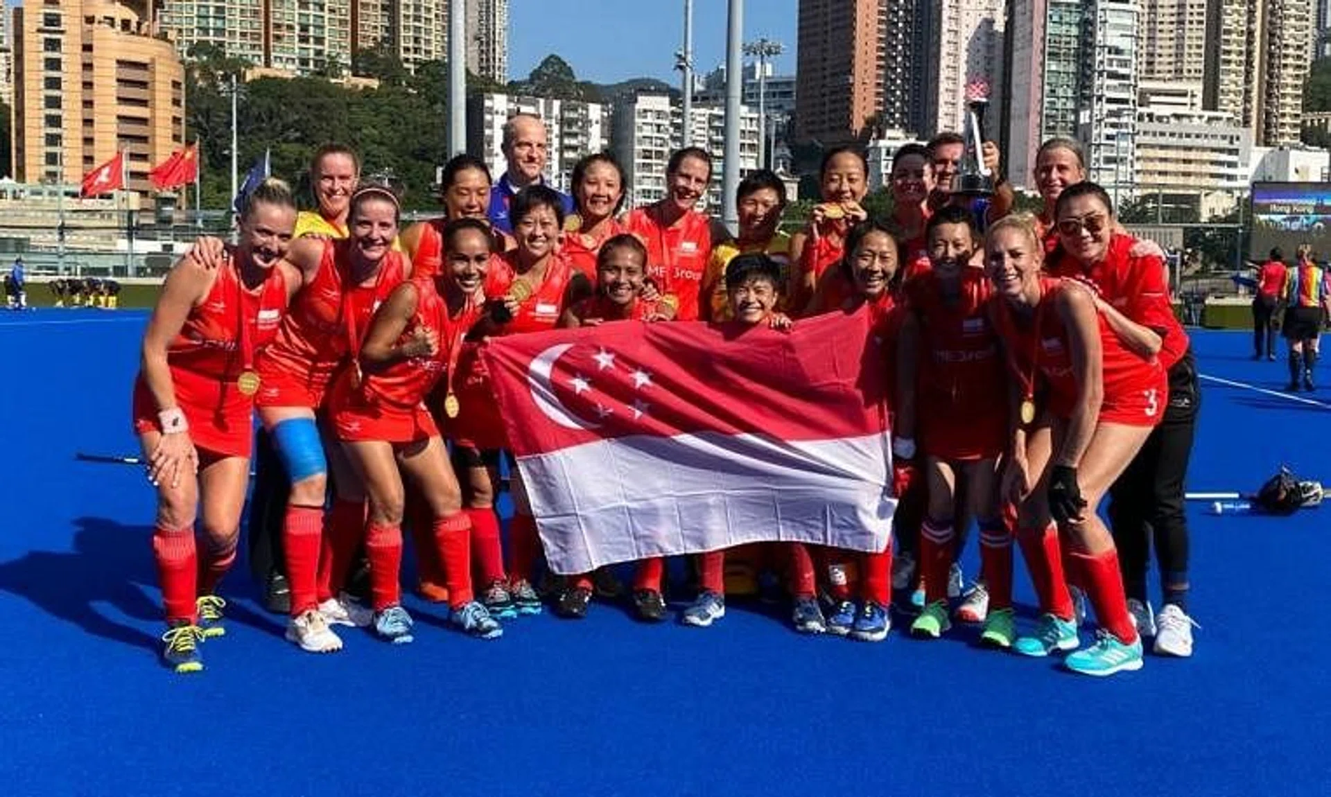 Singapore's women's masters hockey team clinched a gold medal at the Asian Continental Cup in Hong Kong.