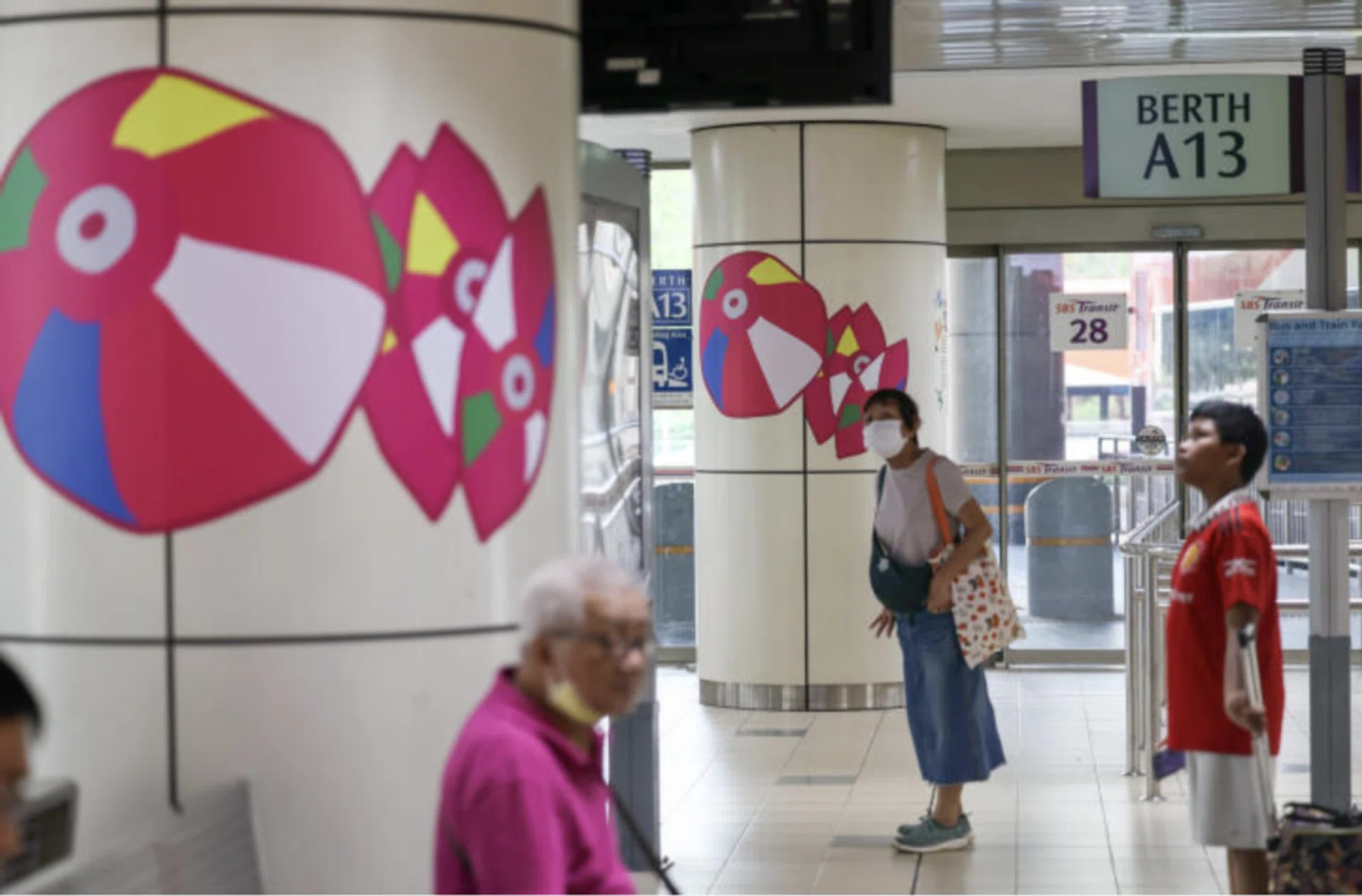 Toa Payoh Bus Interchange has dementia-friendly wayfinders.