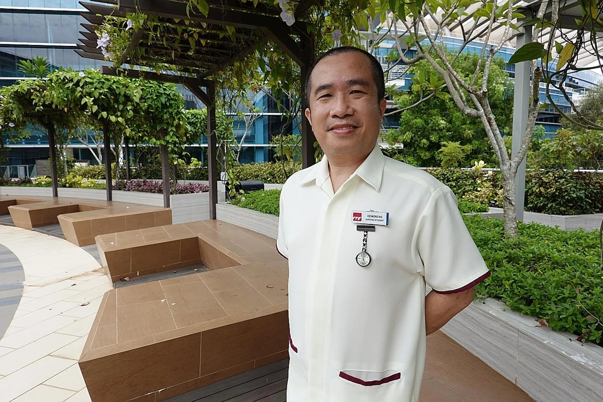 Mr Desmond Ng hopes to work as a nurse until he retires. 