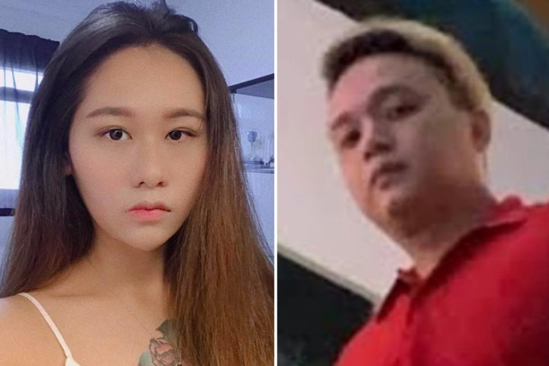 Natalie Siow Yu Zhen (left) and one of the three male accused who were taken back to Orchard Towers yesterday. 