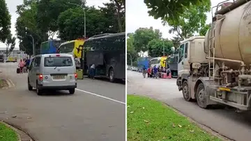 Tourist drop-off turns industrial road in Tuas into chaos