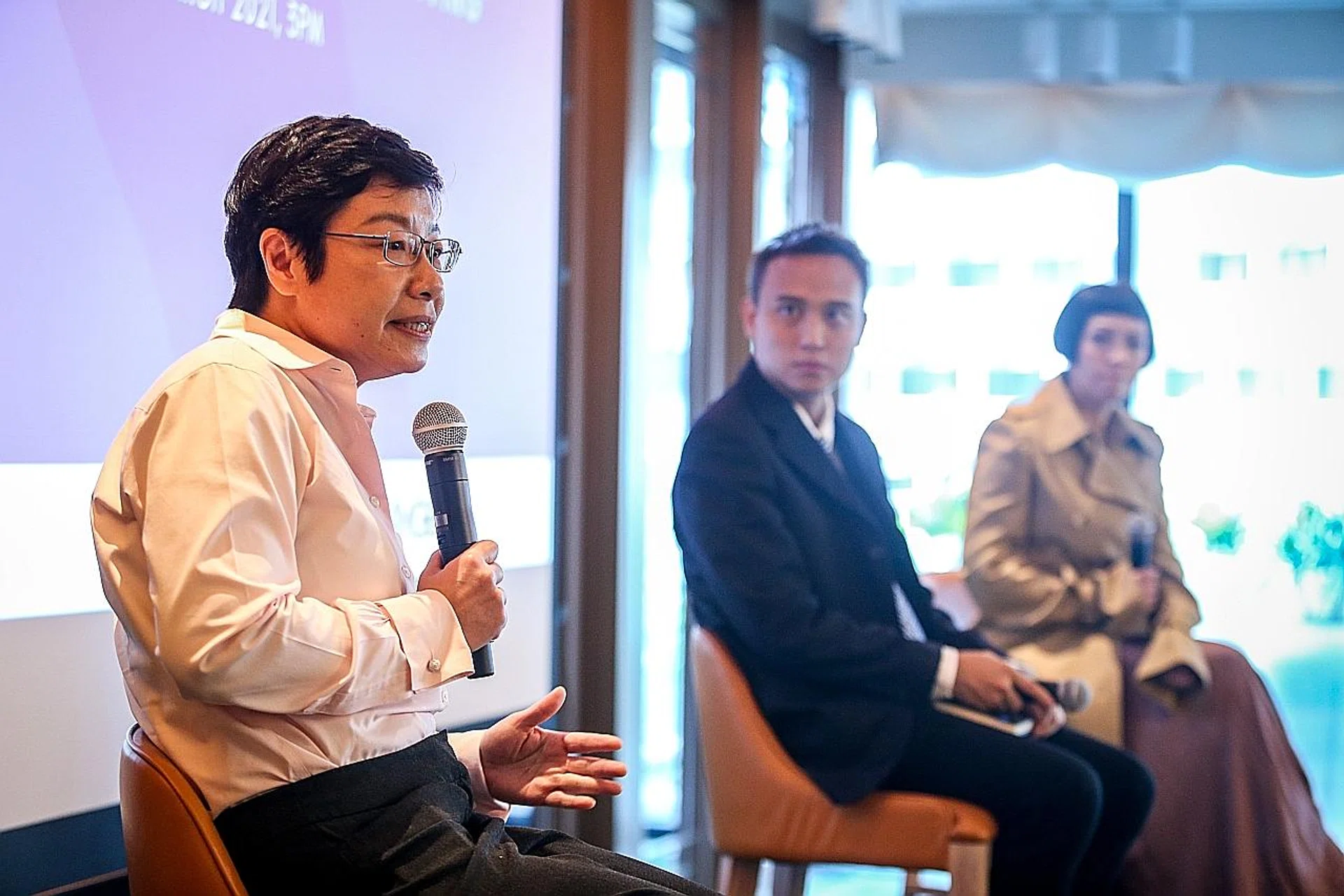 (From left) Dr Chionh Siok Bee, president of the Osteoporosis Society Singapore; Dr Reuben Ng, assistant professor at Lee Kuan Yew School of Public Policy; and singer Kit Chan, ambassador of Amgen's Our Unbreakable Bond. 
