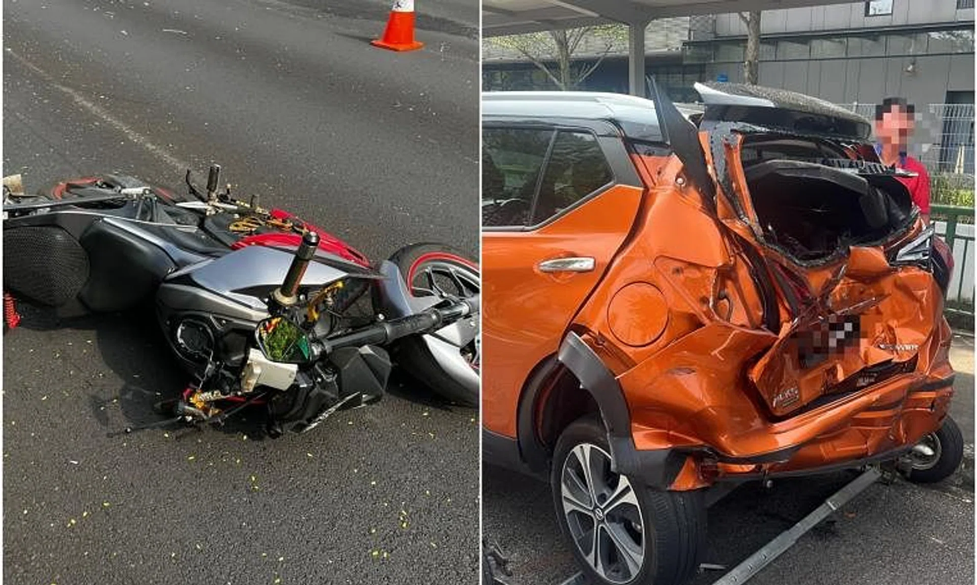 The accident happened on the Pan-Island Expressway towards Changi, before Lornie Road, on Sunday morning. 