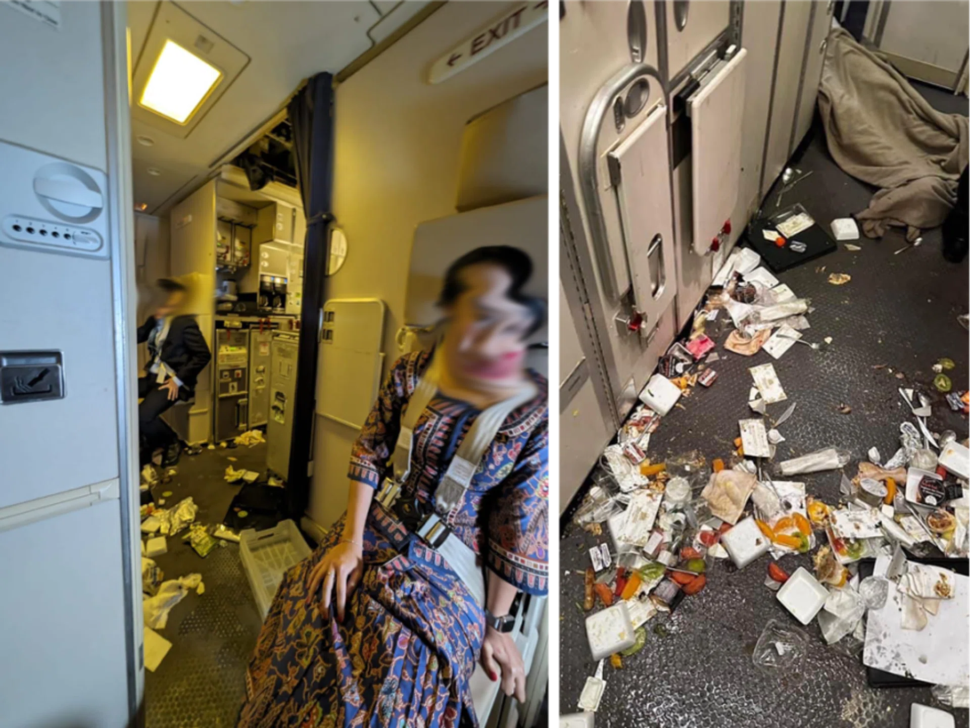 The situation inside the plane.