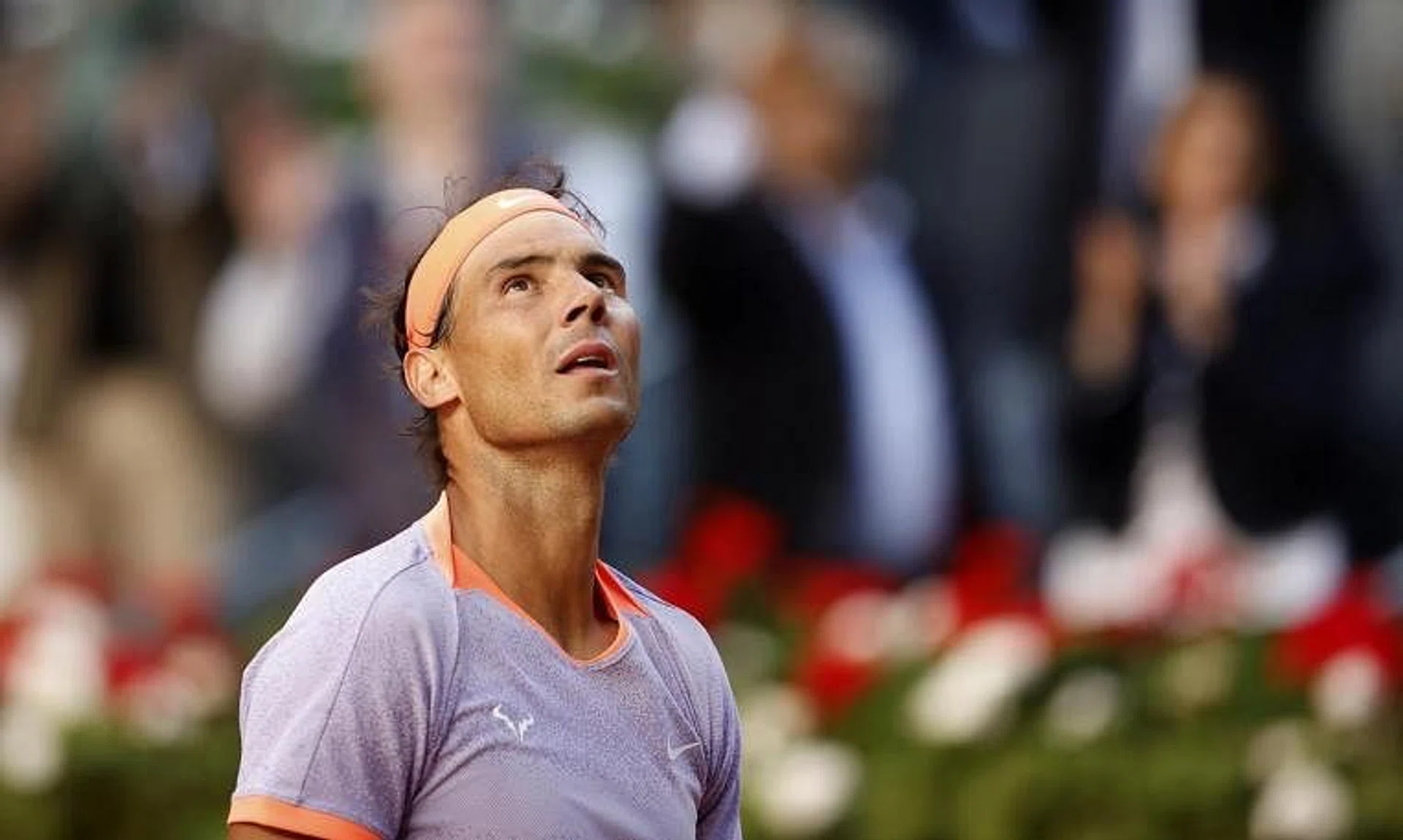Tennis - Madrid Open - Park Manzanares, Madrid, Spain - April 25, 2024 Spain's Rafael Nadal celebrates winning his round of 128 match against Darwin Blanch of the U.S. REUTERS/Juan Medina