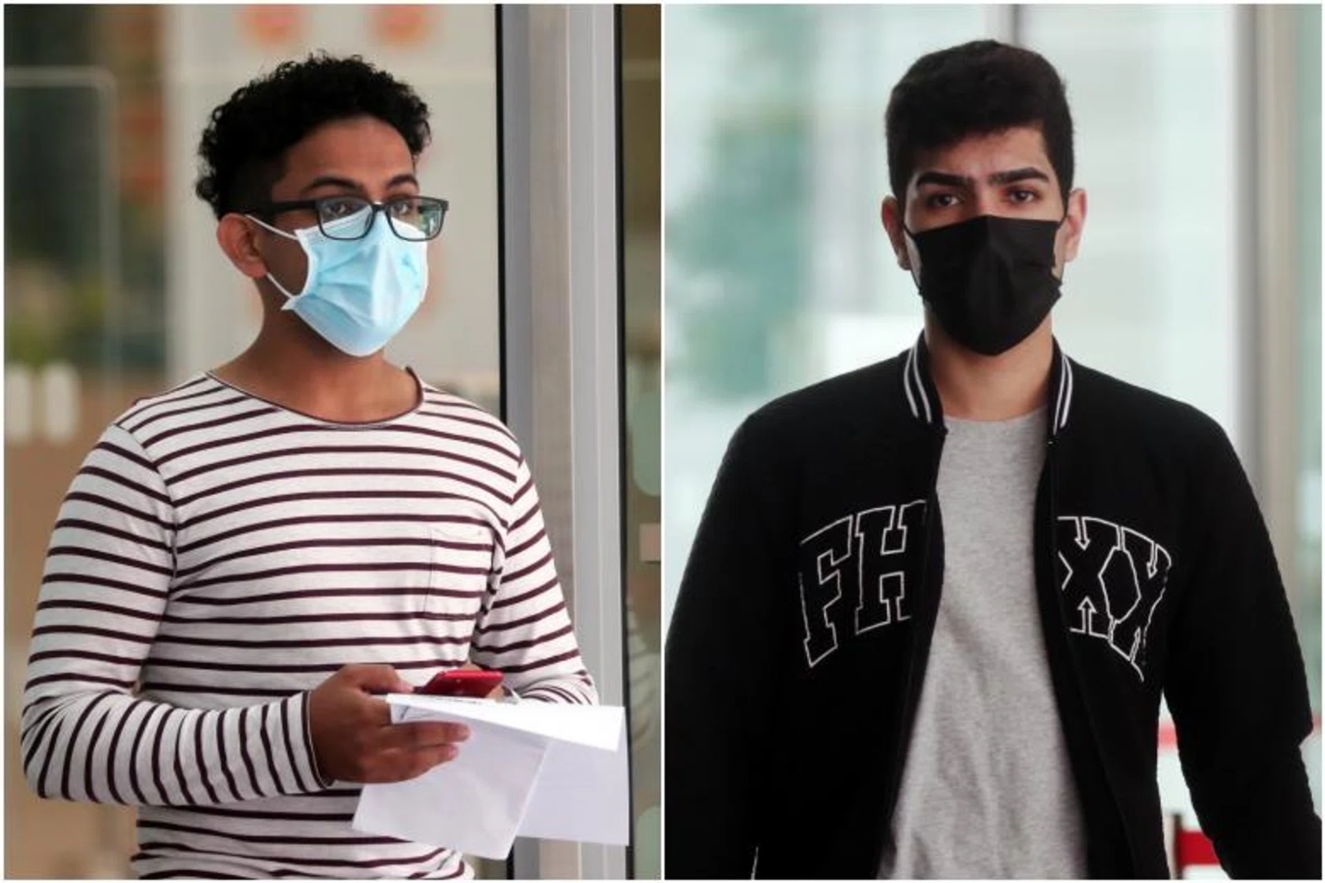 Verma Pulkit (left) and Harjaz Singh gathered with around six others. They were fined $3,000 and $2,000 respectively for breaching Covid-19 rules. 
