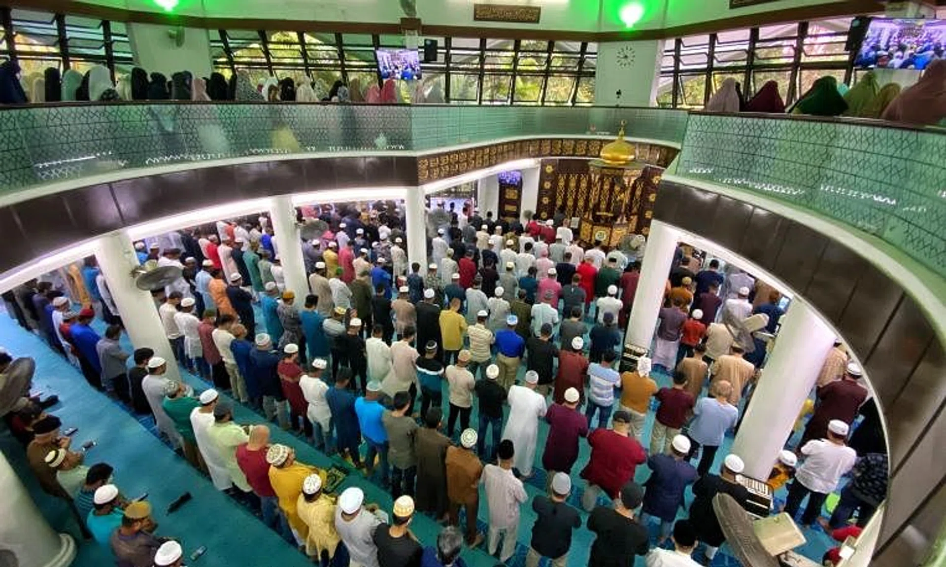 Congregants gathering at Masjid Al-Mukminin (pictured) and other mosques on Thursday morning for Aidiladha prayers were not required to wear a mask.