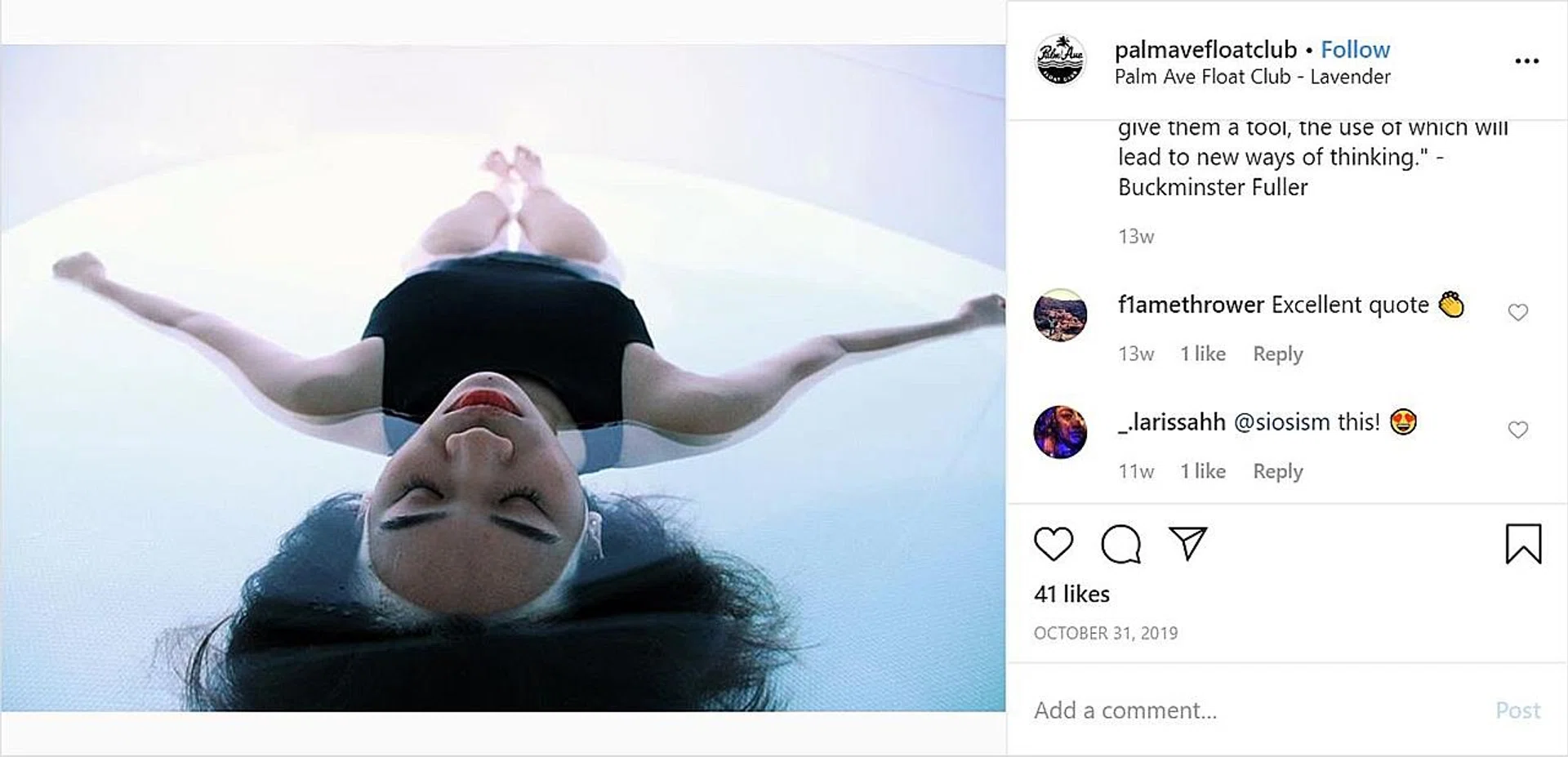 Sound and Flotation Therapy at Palm Ave Float Club. 