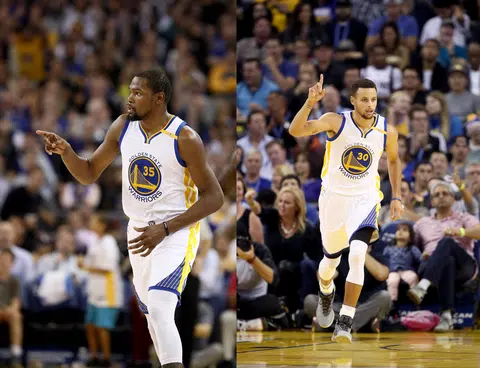 Curry and Durant combine to power Warriors to win