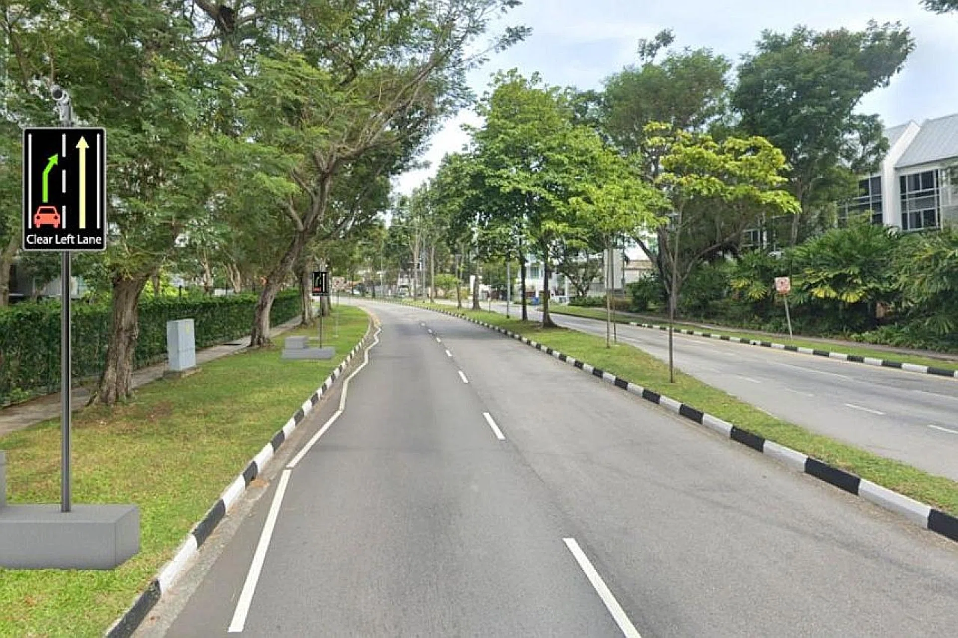 An artist's impression showing how the signs will light up automatically when a bus is approaching to encourage motorists to give way. 