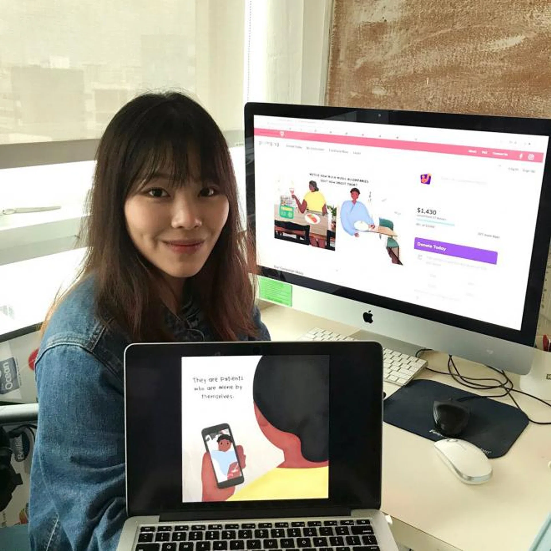 Singapore Polytechnic student Agnes Koh helped to produce graphics for Sing'Theatre's giving.sg campaign.