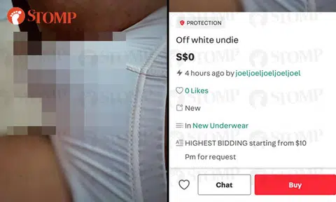 Carousell listing of man in underwear invites bids