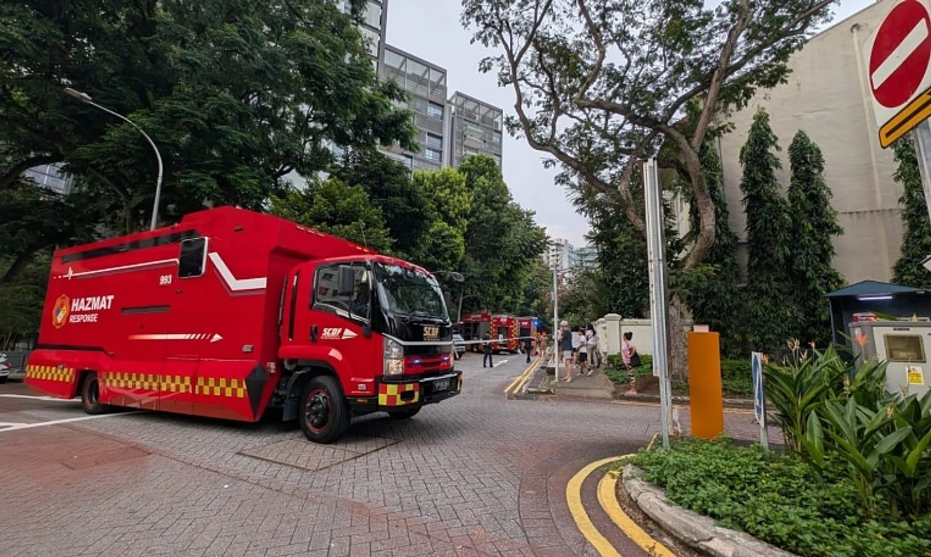 Several emergency vehicles, including an SCDF hazmat control vehicle, were seen at the Orchard Road location on Dec 12.