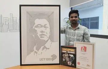 Thousands of 'Singapore' a portrait of Lee Kuan Yew make