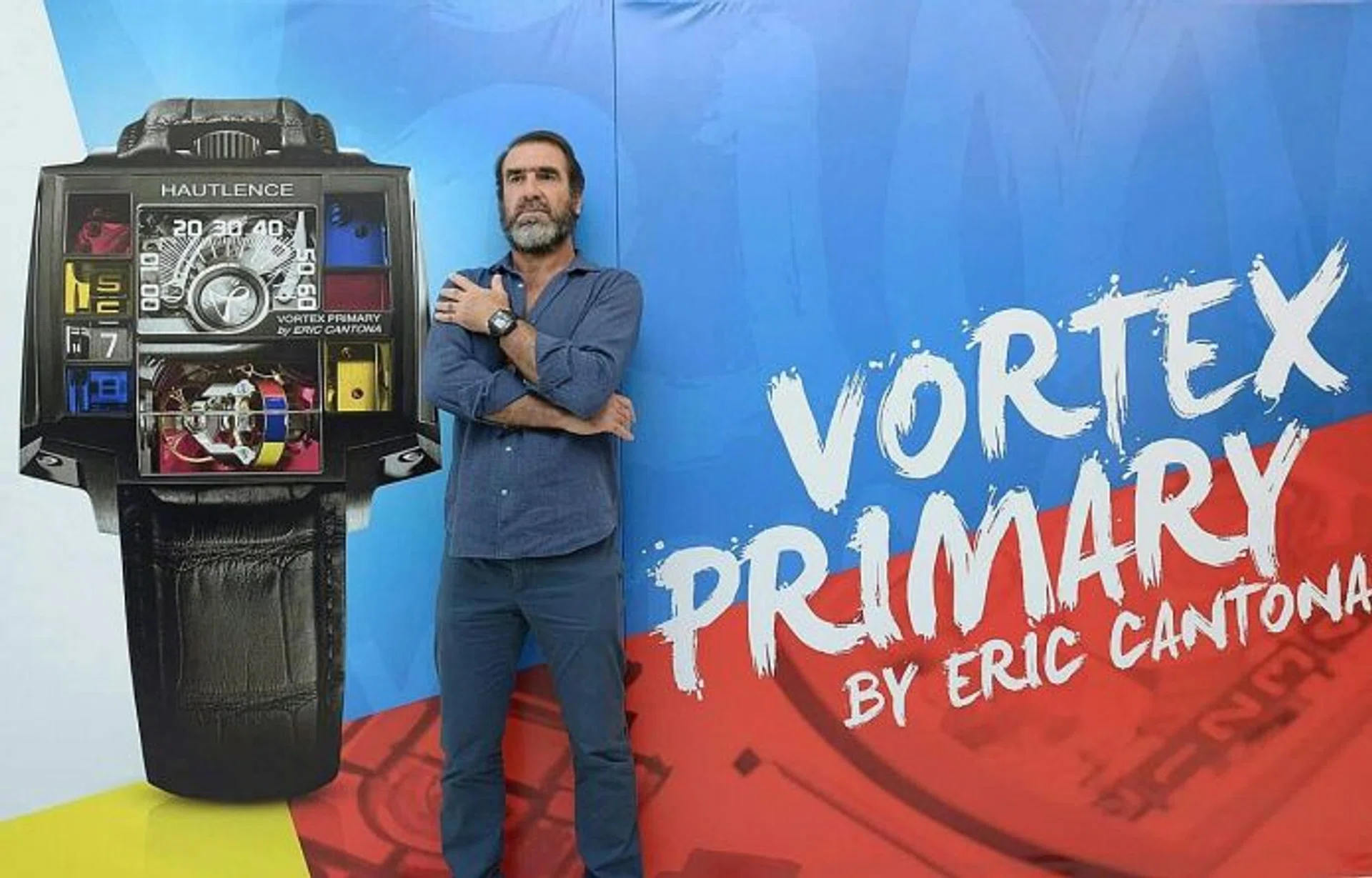 FUNNY MAN: Eric Cantona in Singapore for the launch of the Hautlence Vortex Primary watch.