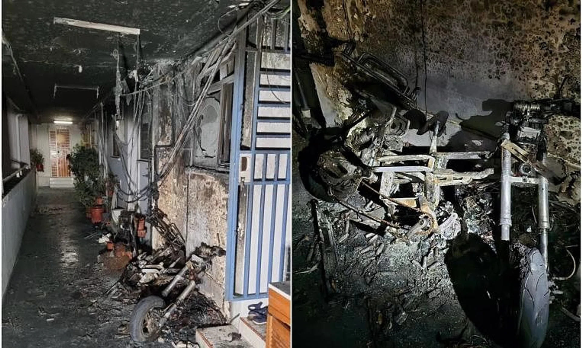 The fire occurred outside an 11th-floor unit at Block 202 Bedok North Street 1.
