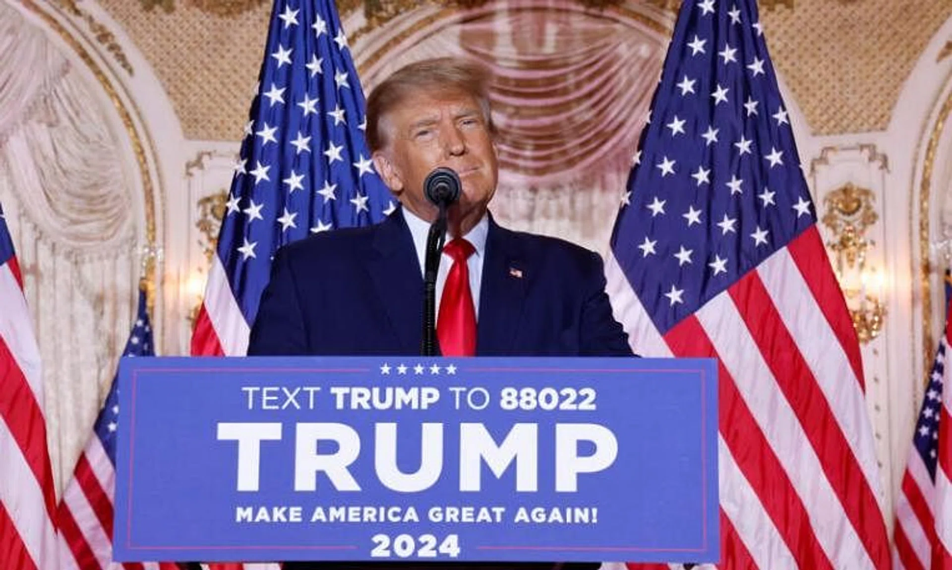 Former US President Donald Trump during an event at his Mar-a-Lago estate in Palm Beach, Florida, on Nov 15, 2022.