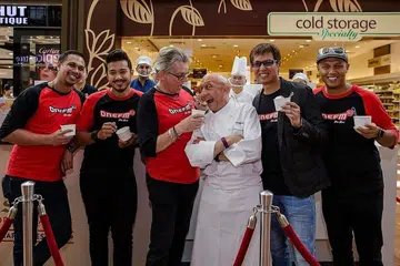 ONE FM crew sells gelato for charity