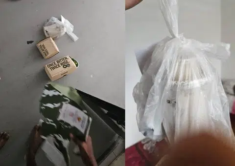 Customer incensed after food delivery rider leaves wet bag on floor and 'runs away'