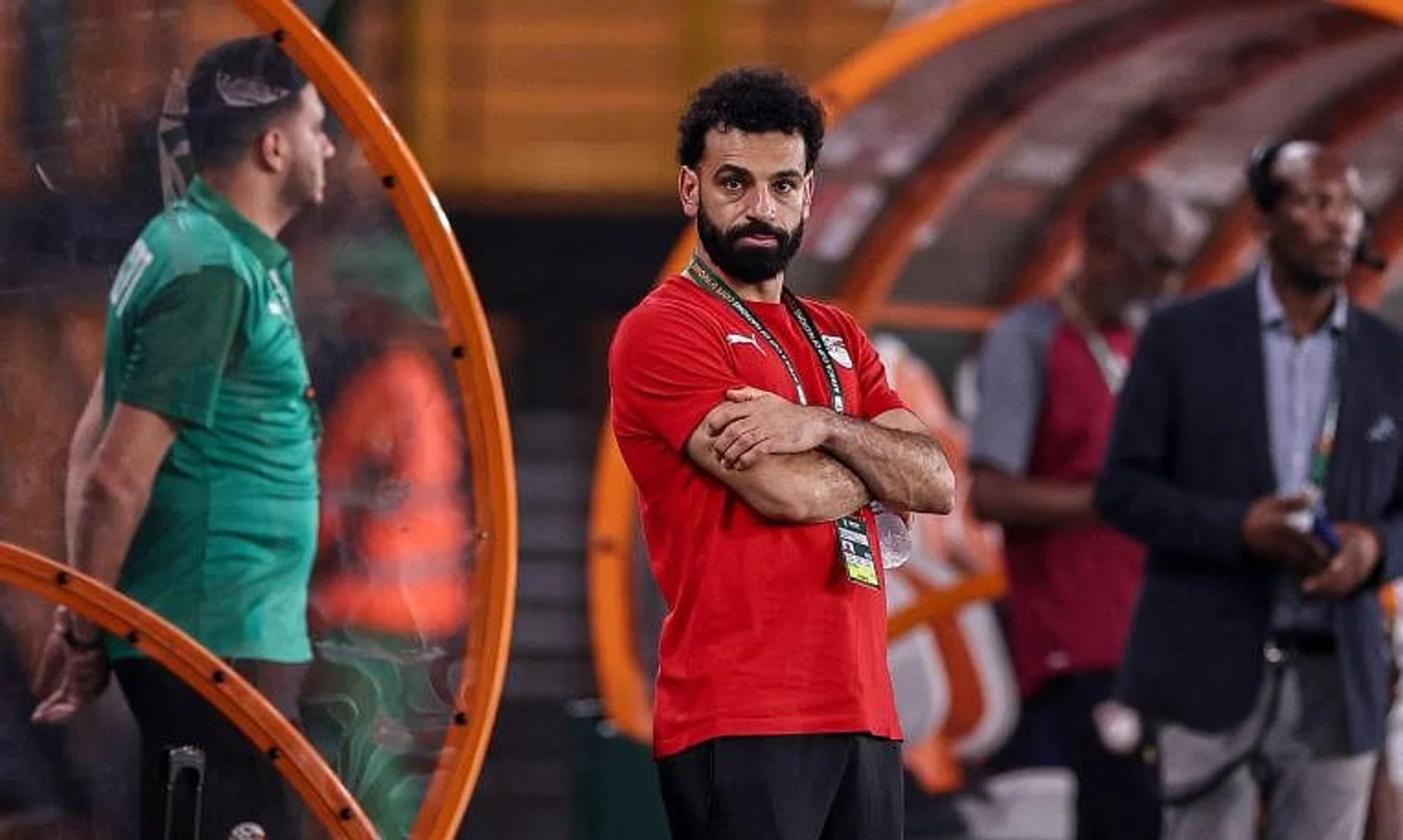 Egypt forward Mohamed Salah looking on ahead of the Africa Cup of Nations match against Cape Verde in Abidjan on Jan 22.