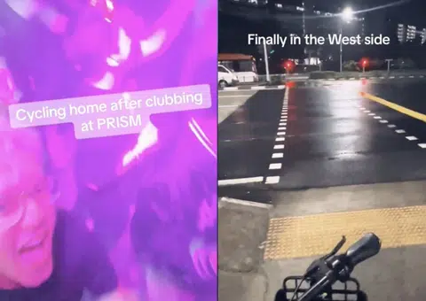 Man cycles 2 hours from Marina Square to Jurong East in rain when he can't get ride