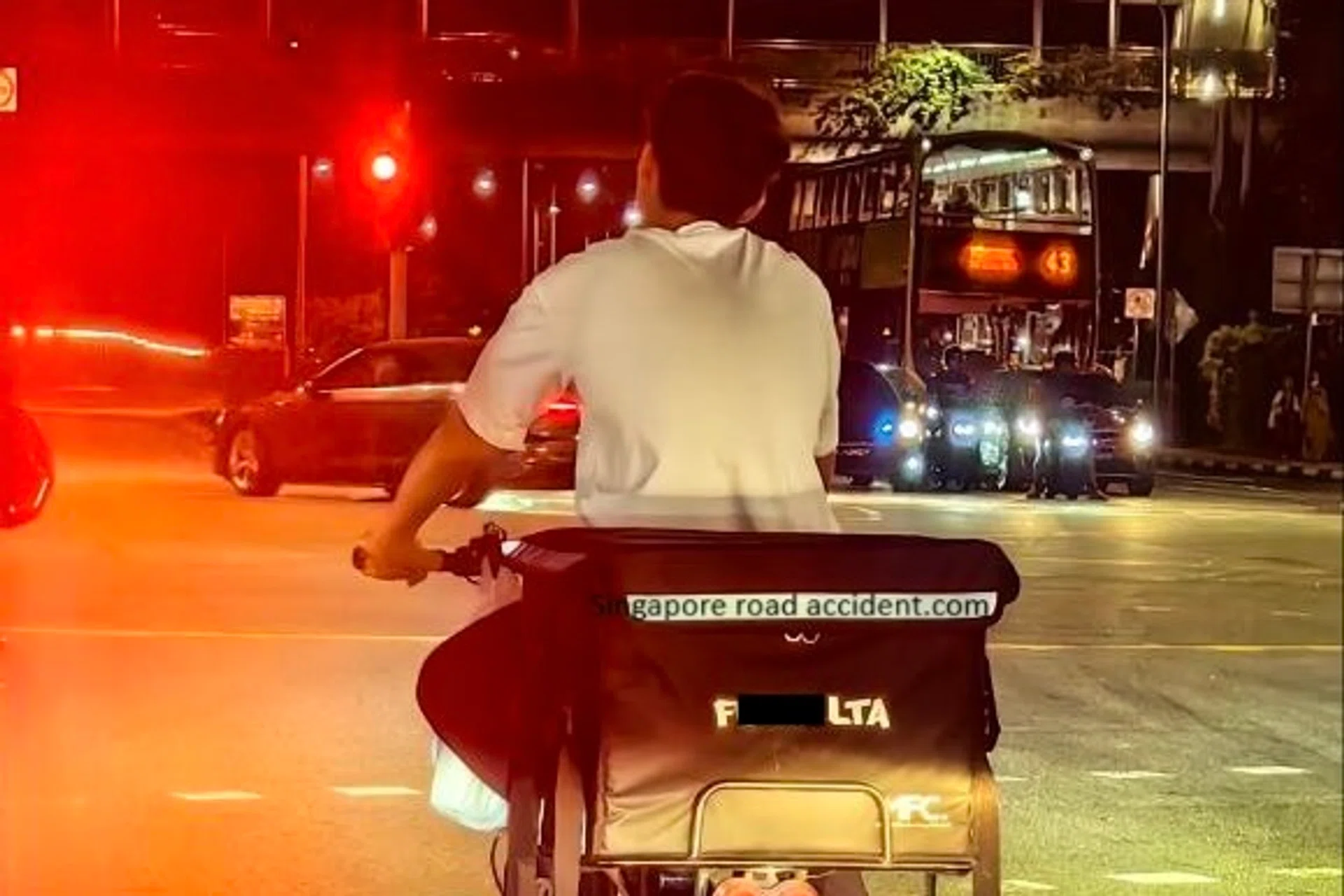 The PAB rider was not wearing a helmet.