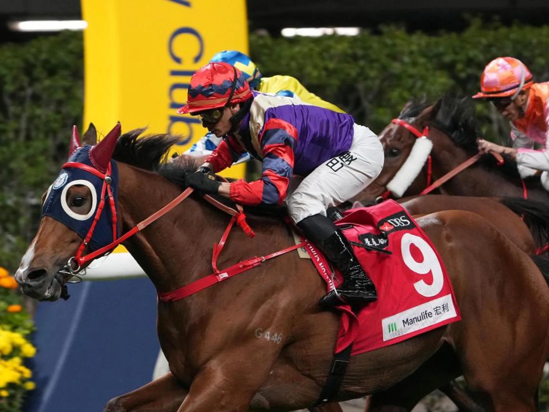 The Frankie Lor-trained Happy Together (Alexis Badel) winning the Group 3 January Cup Handicap (1,800m) at Happy Valley on Jan 10.
