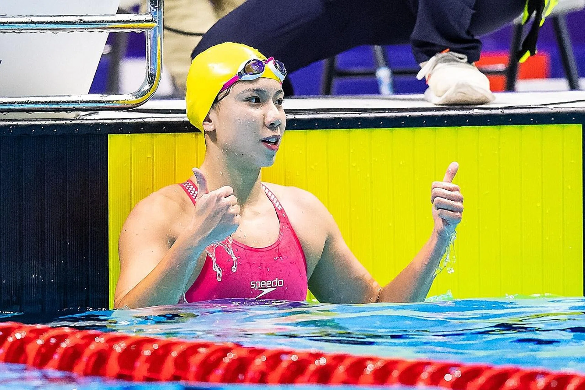 Amanda Lim wins her sixth consecutive SEA Games gold medal in the women's 50m freestyle.  