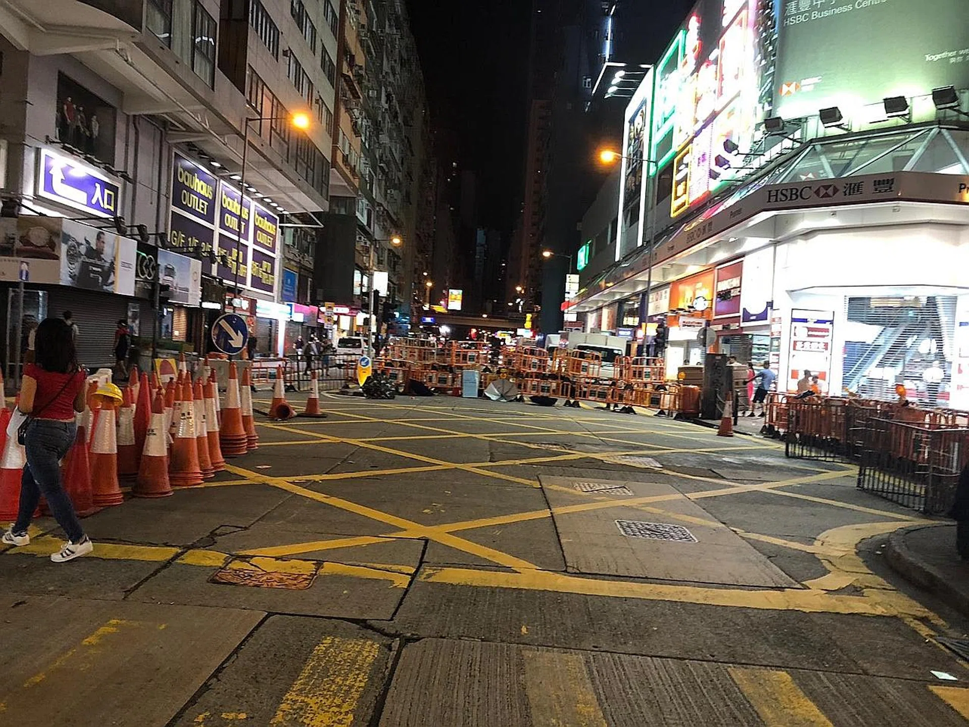 Miss Jasmine Tan has yet to witness any protests in Causeway Bay (above). 