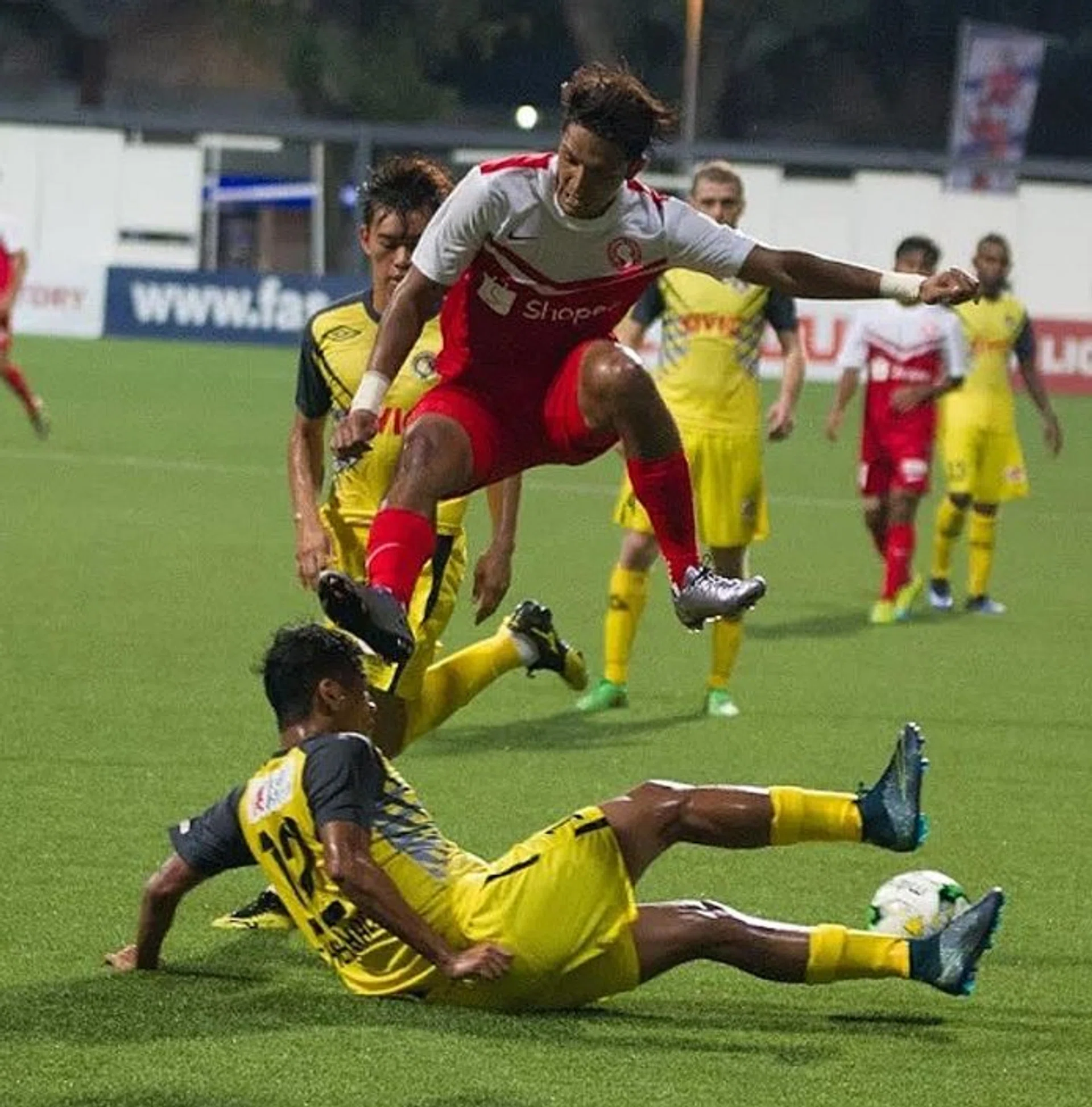 AGAINST ALL ODDS: Forward Fareez Farhan (above) is the hero for the Garena Young Lions as the underdogs get off to a winning start.