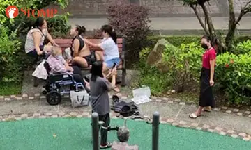Maids 'park' elderly on wheelchairs; engage in their own activities