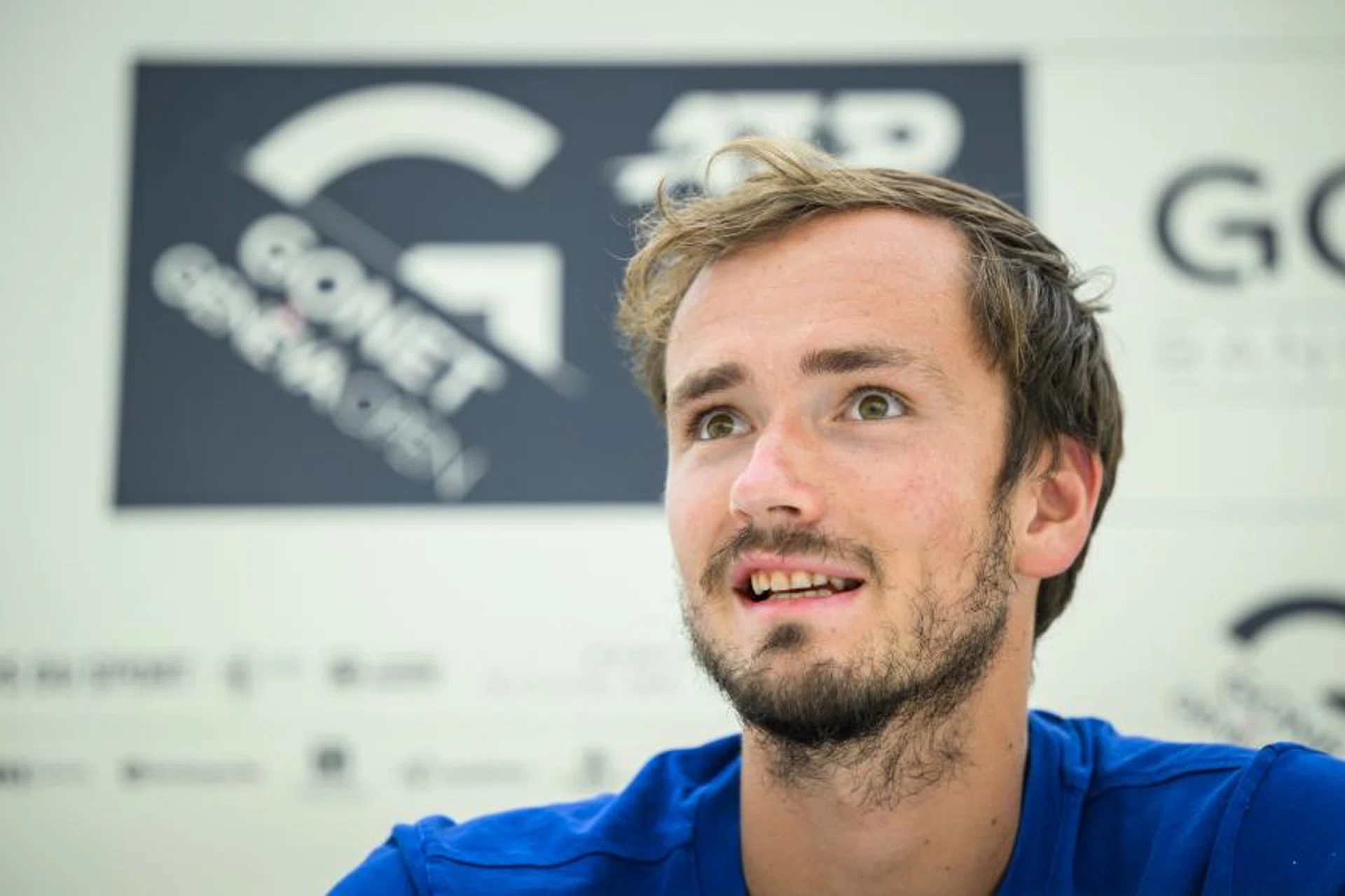Daniil Medvedev speaks during a press conference in Geneva, May 15, 2022. 