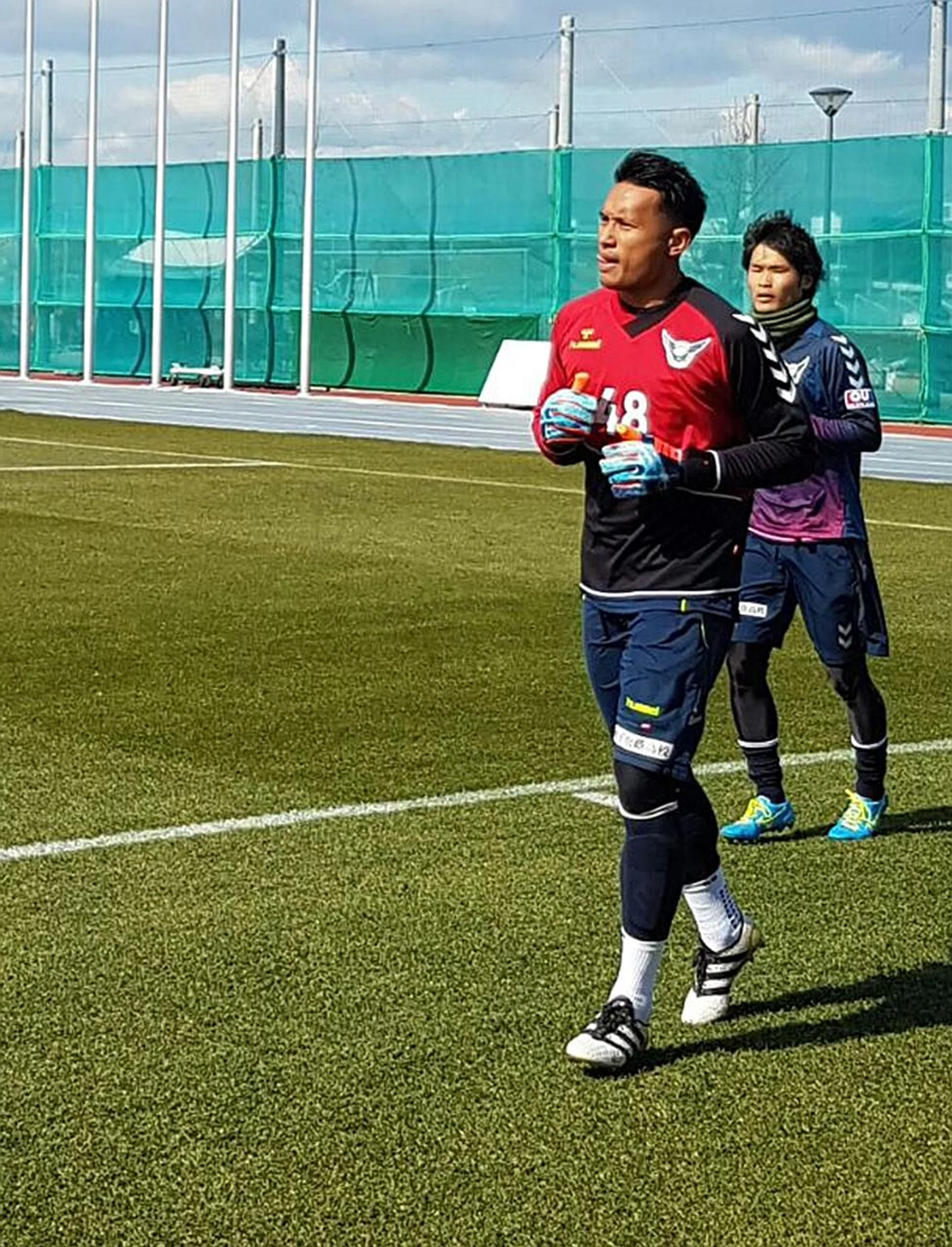Whether he gets an offer from Gainare Tottori, Hassan Sunny (above) is just grateful for the experience of training with the J3 side. 