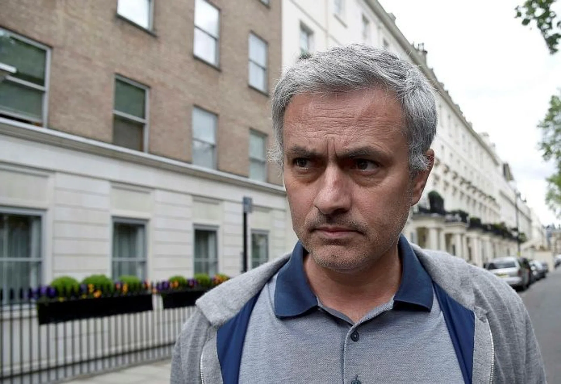 SPECIAL ONE’S IN TOWN: Jose Mourinho (above) is spotted outside his London home yesterday. 