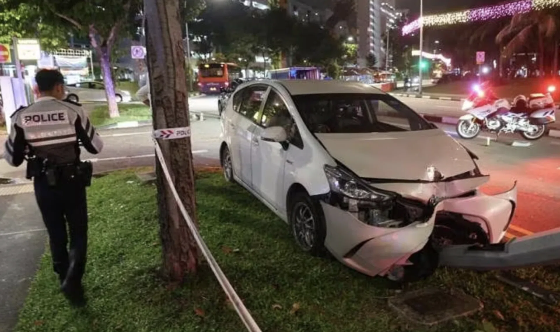 The accident took place outside Hougang Neighbourhood Police Centre.