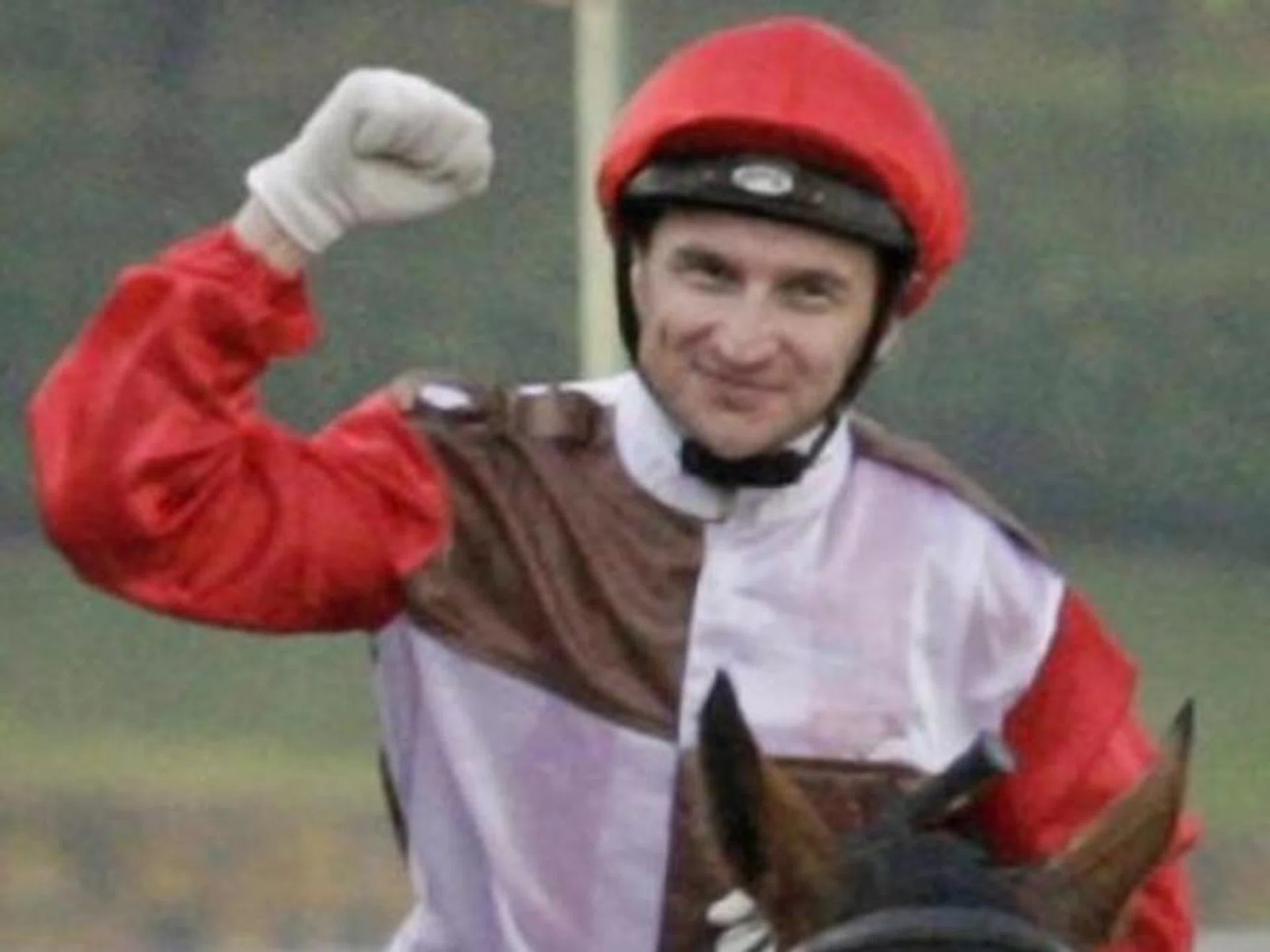 A delighted Opie Bosson bringing back to scale the Bruce Marsh-trained Race Ahead after landing one of his career highlights in Singapore, the 2010 Group 1 Emirates Singapore Derby, which was then run over 2,000 metres.
