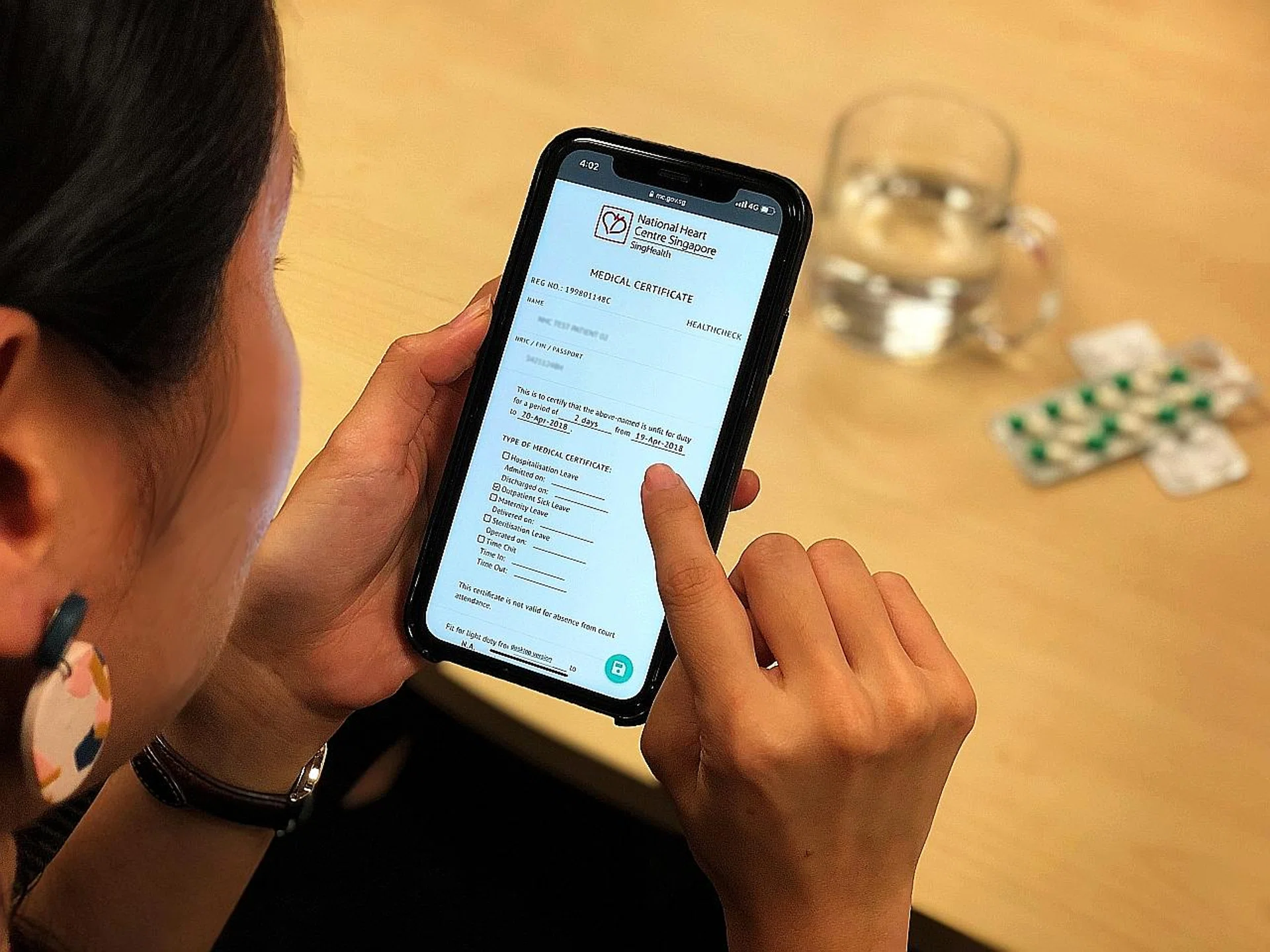 From tomorrow, patients visiting hospitals, national speciality centres and polyclinics under SingHealth will receive digital medical certificates. 