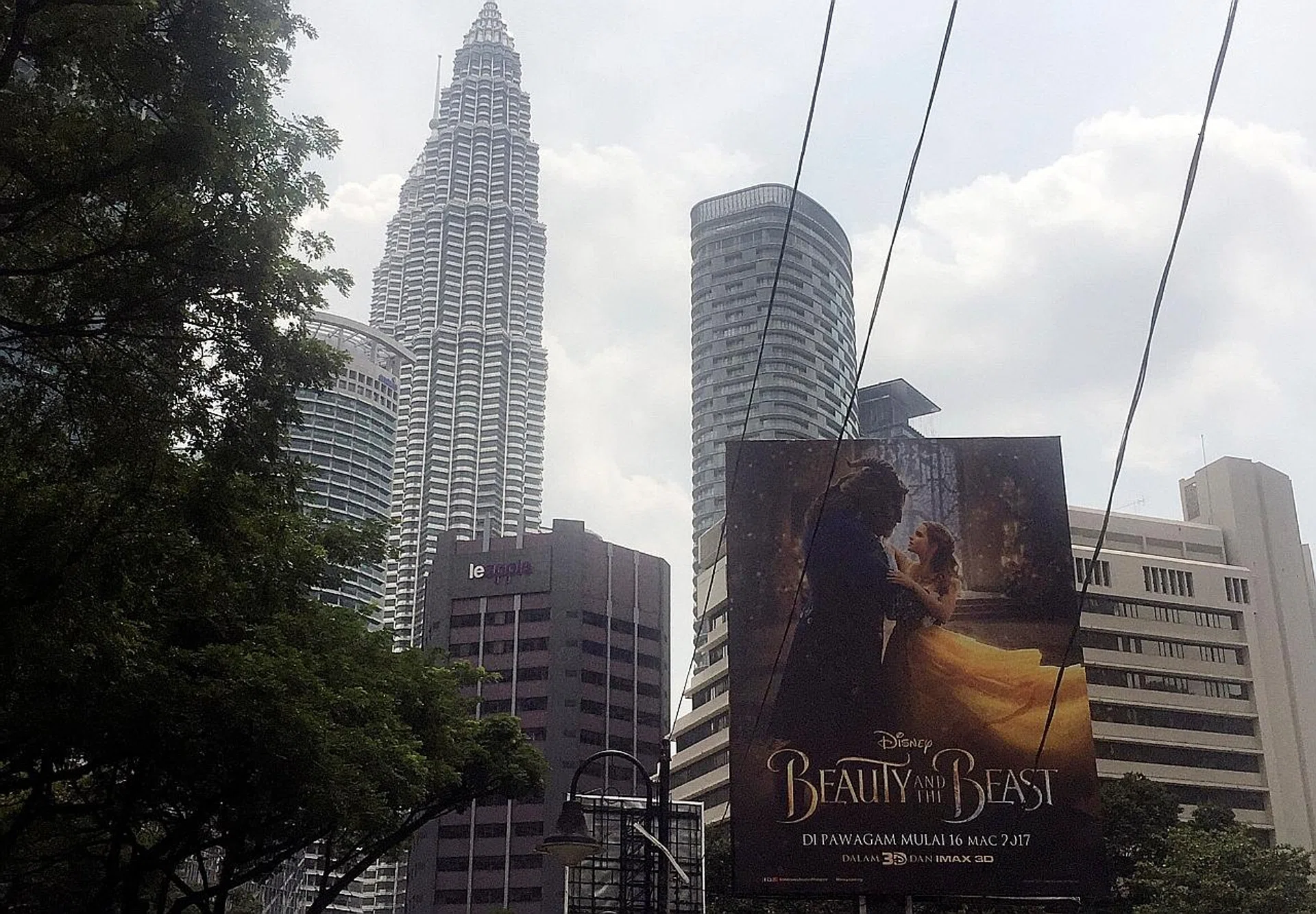 Beauty And The Beast poster in Kuala Lumpur. 