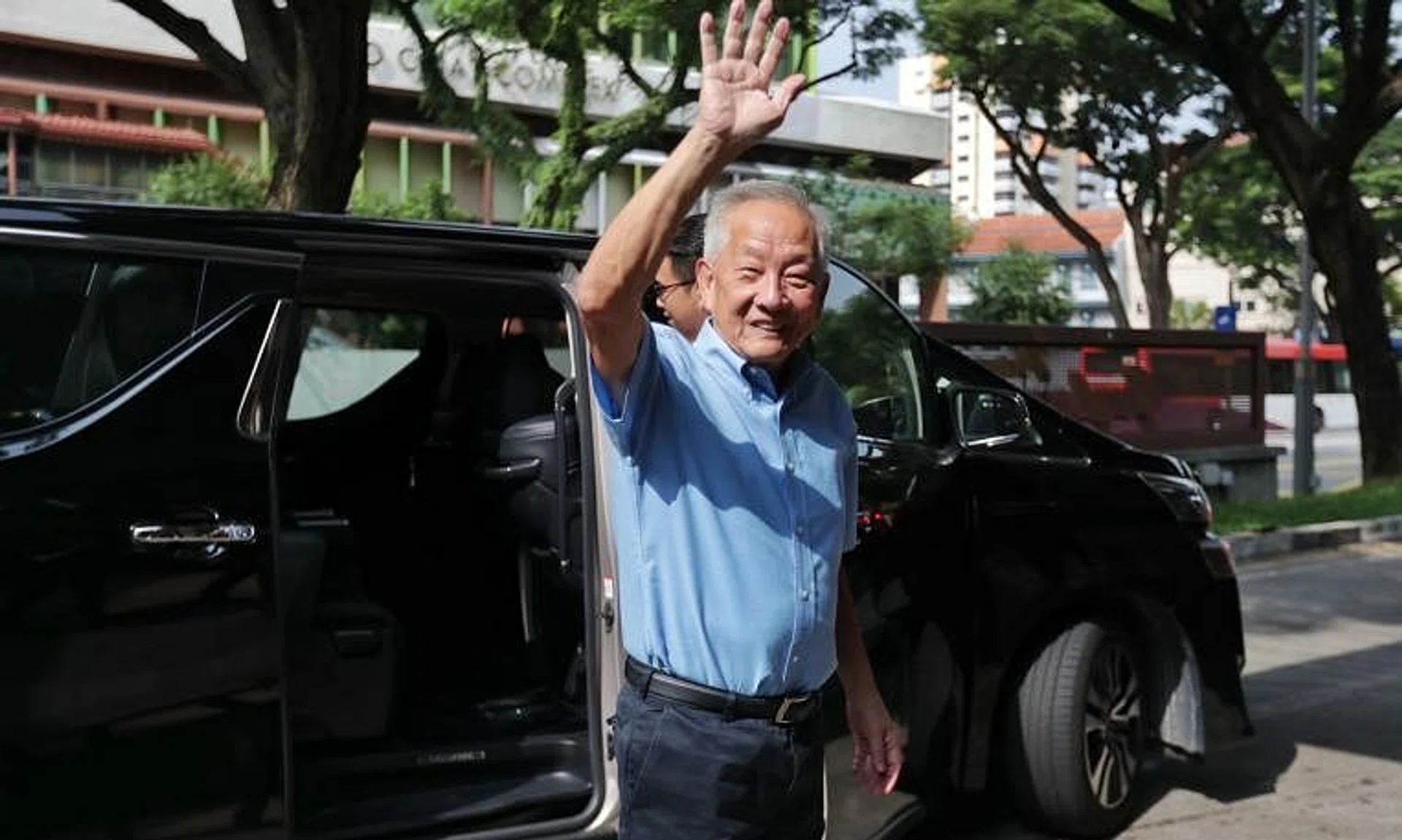 Mr Ng Kok Song arriving at Geylang Serai Market on
July 27, 2023.