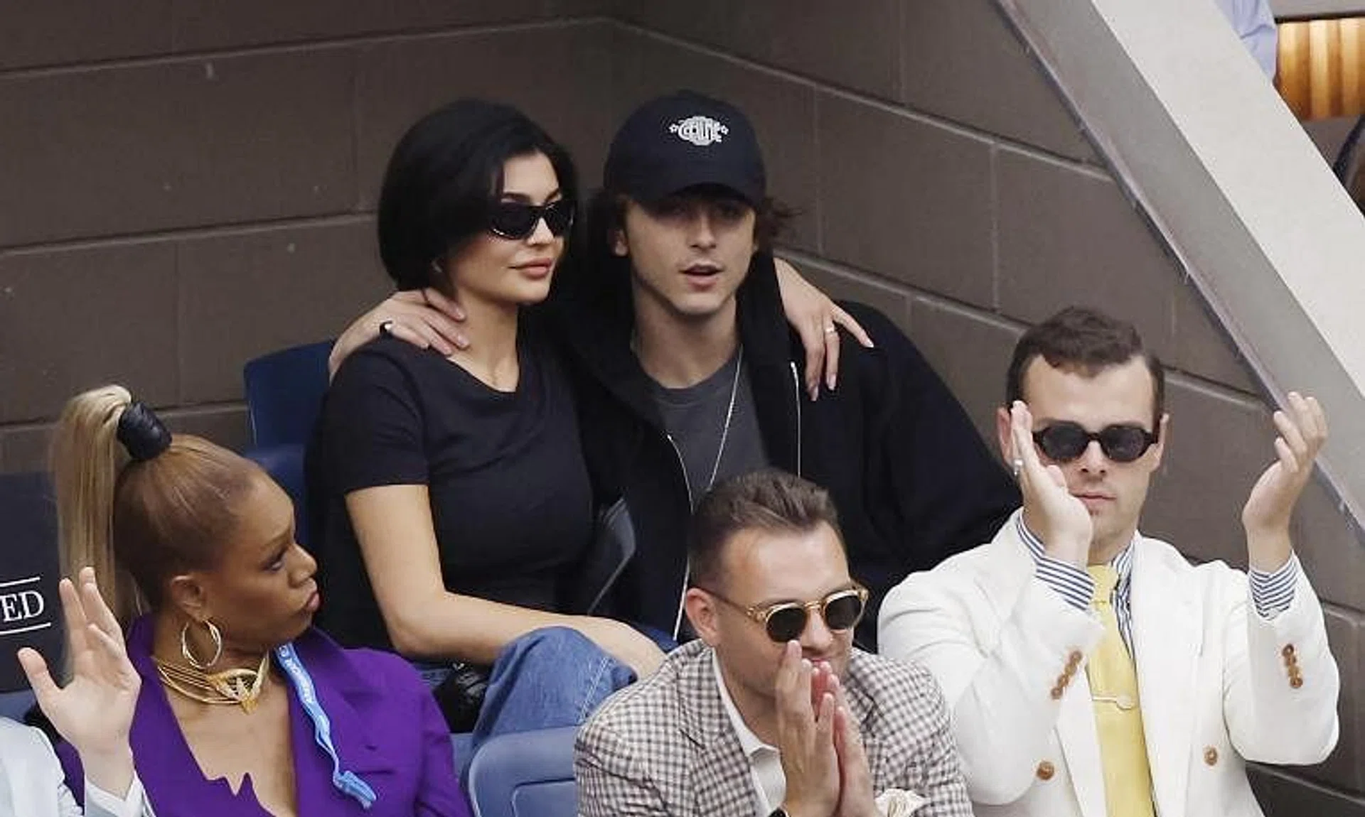American socialite Kylie Jenner and American-French actor Timothee Chalamet at the US Open men’s singles final match between in New York on Sunday. 