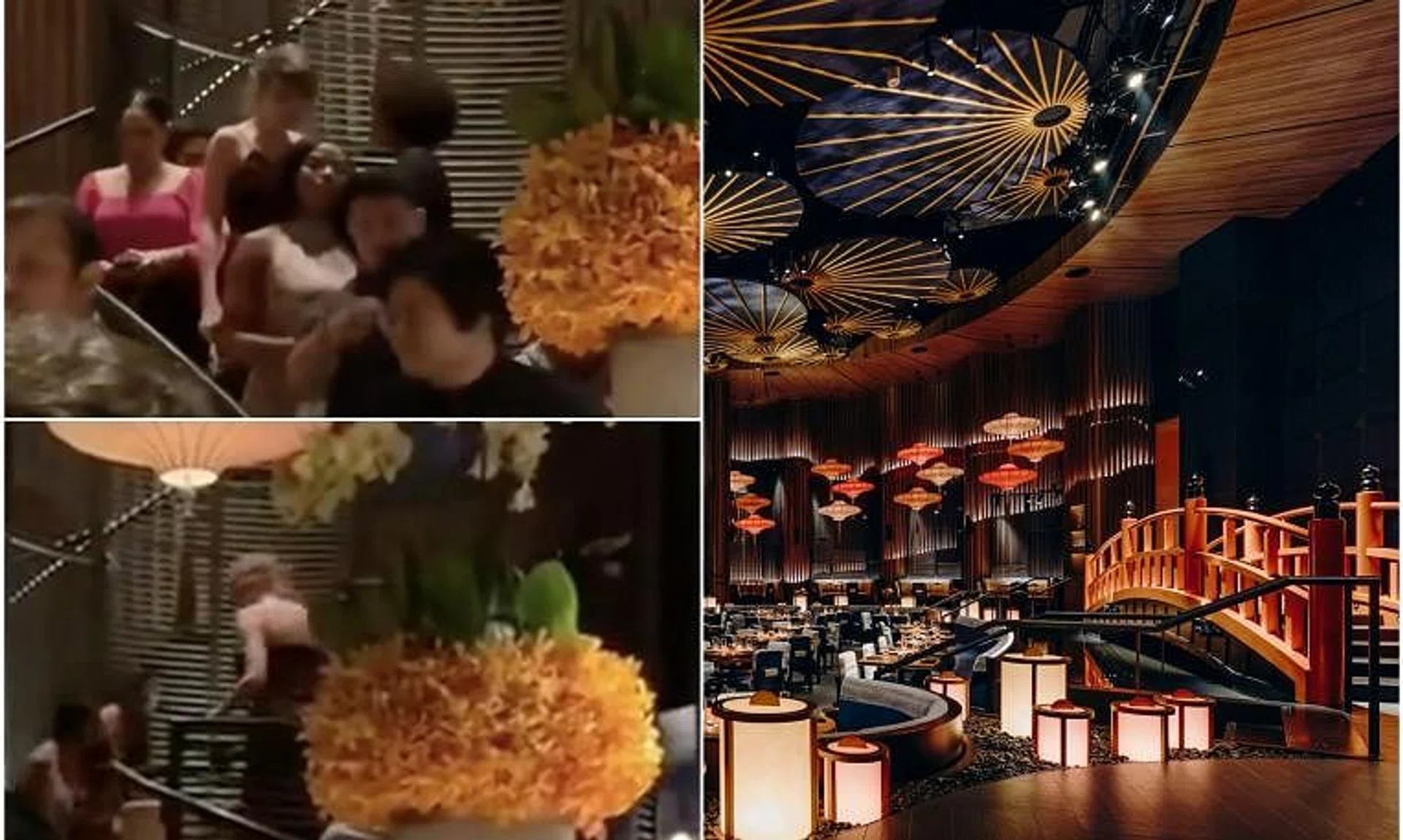 A fan claims to have spotted Taylor Swift (in black dress) dining at Koma Singapore in Marina Bay Sands.