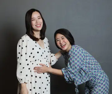 Baby lessons for Rebecca Lim, Cynthia Koh before filming Confinement